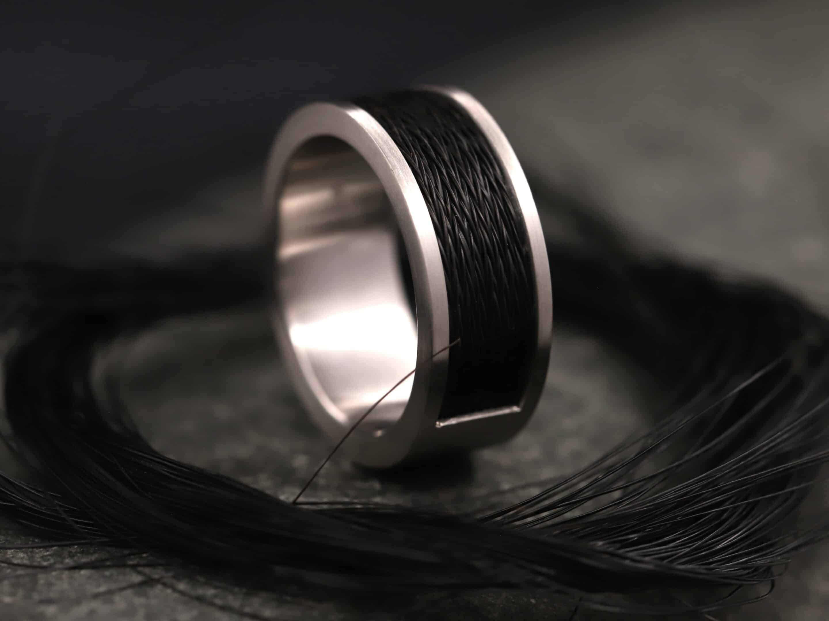 Pferdehaarring 950er Platin – Bild 7