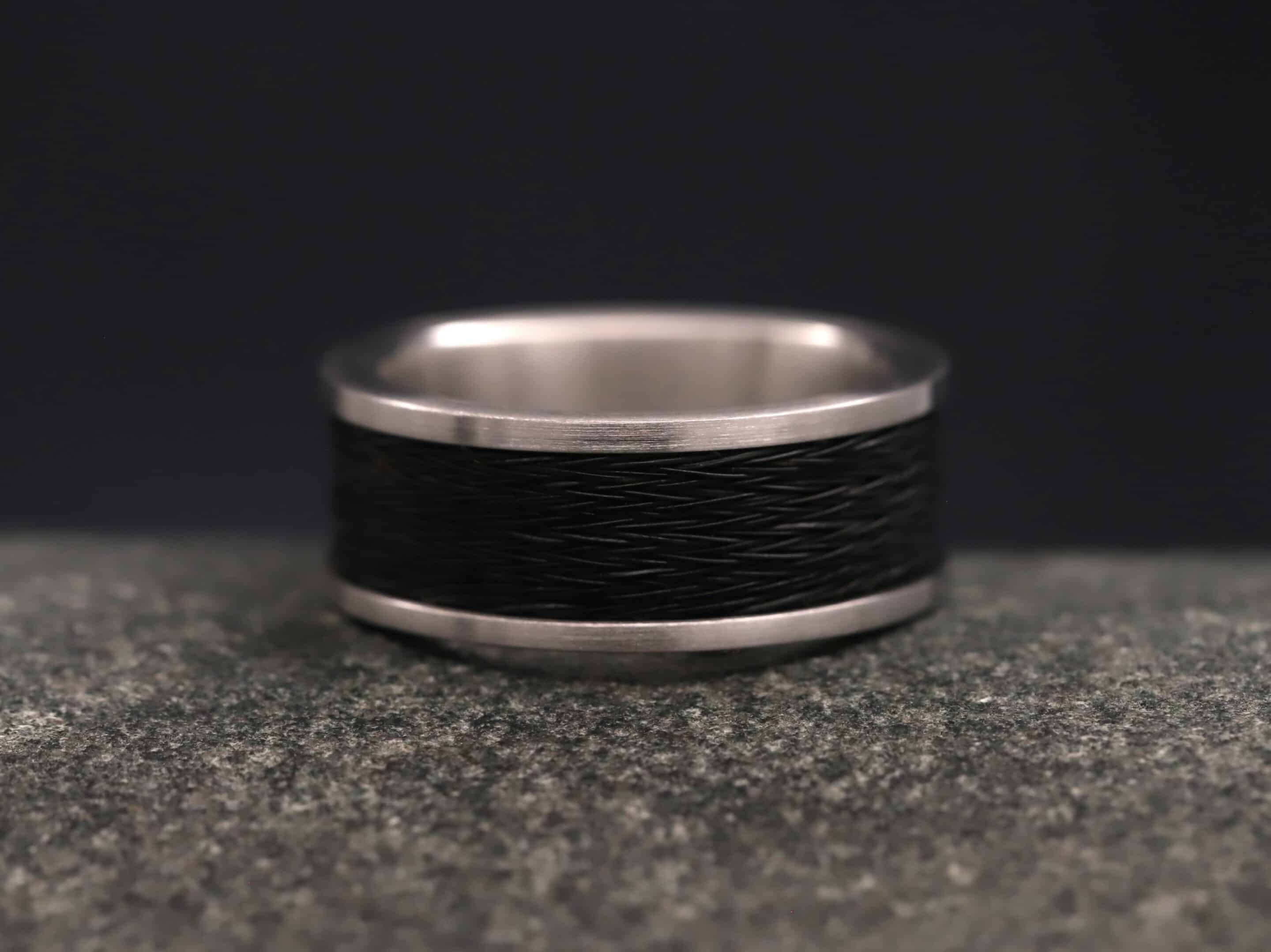Pferdehaarring 950er Platin – Bild 9