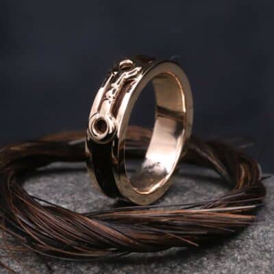 Pferdehaarring 585er Rosegold mit Trense