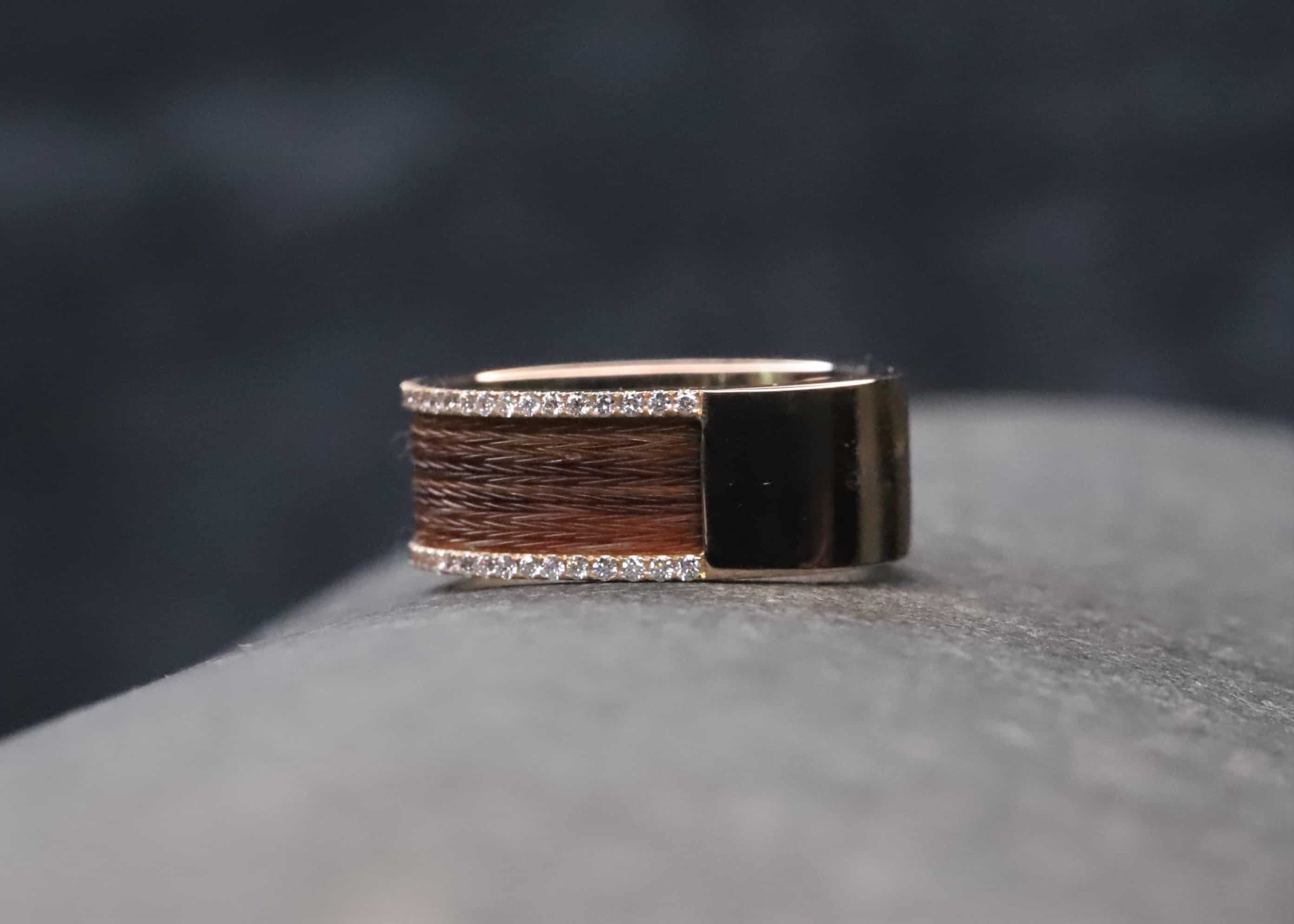 Pferdehaarring 585er Rosegold mit Brillanten – Bild 4