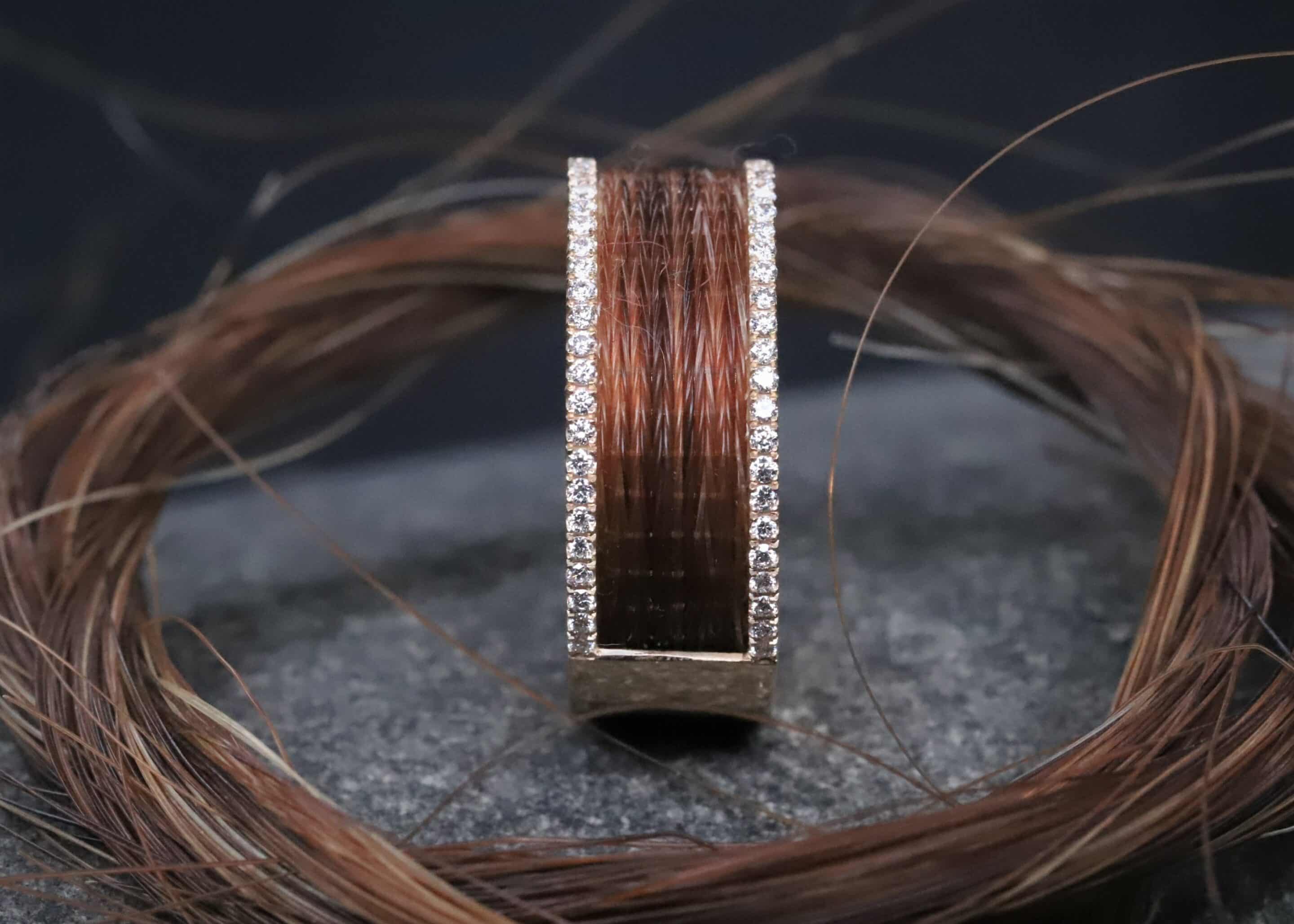 Pferdehaarring 585er Rosegold mit Brillanten – Bild 5