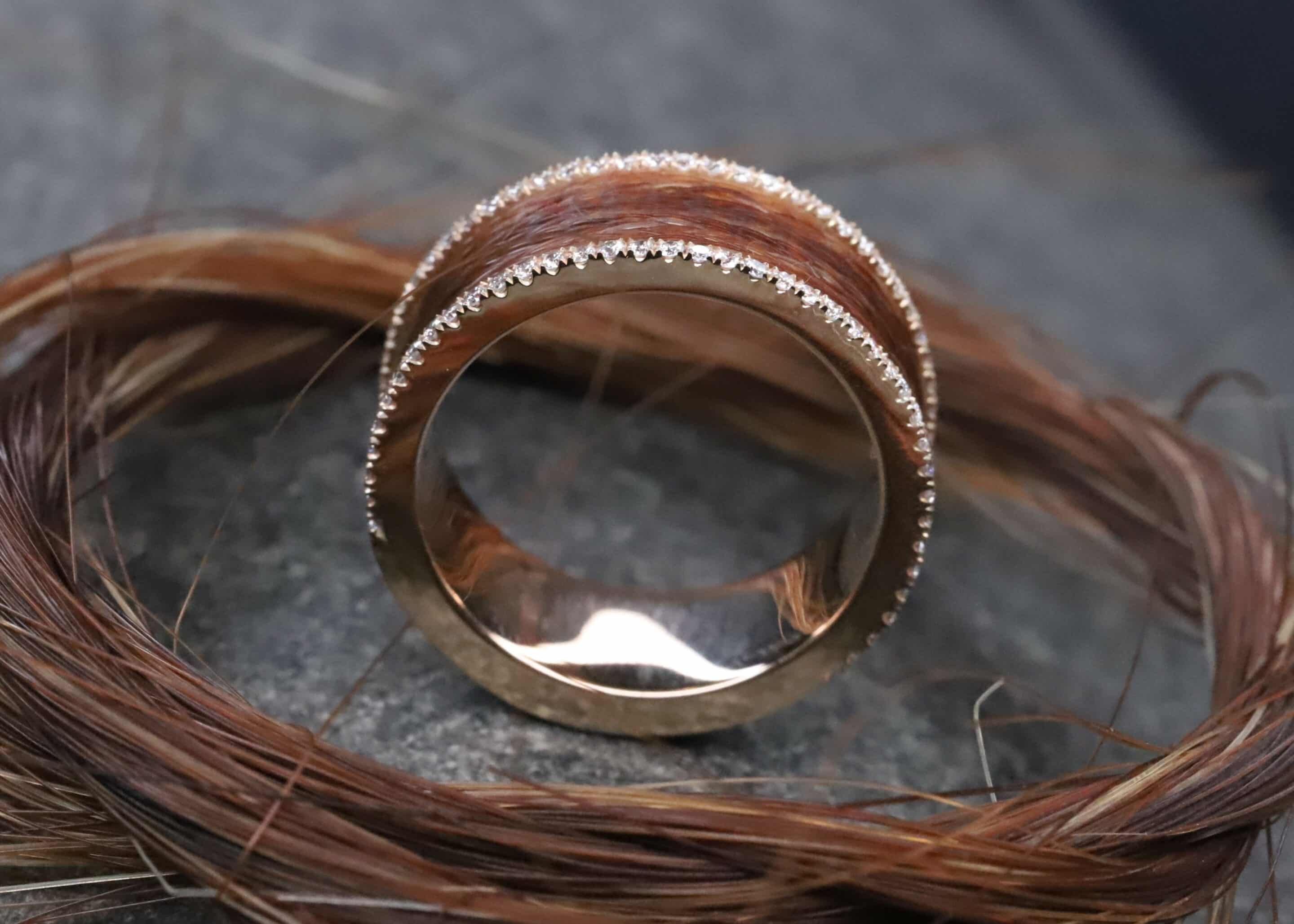 Pferdehaarring 585er Rosegold mit Brillanten – Bild 7