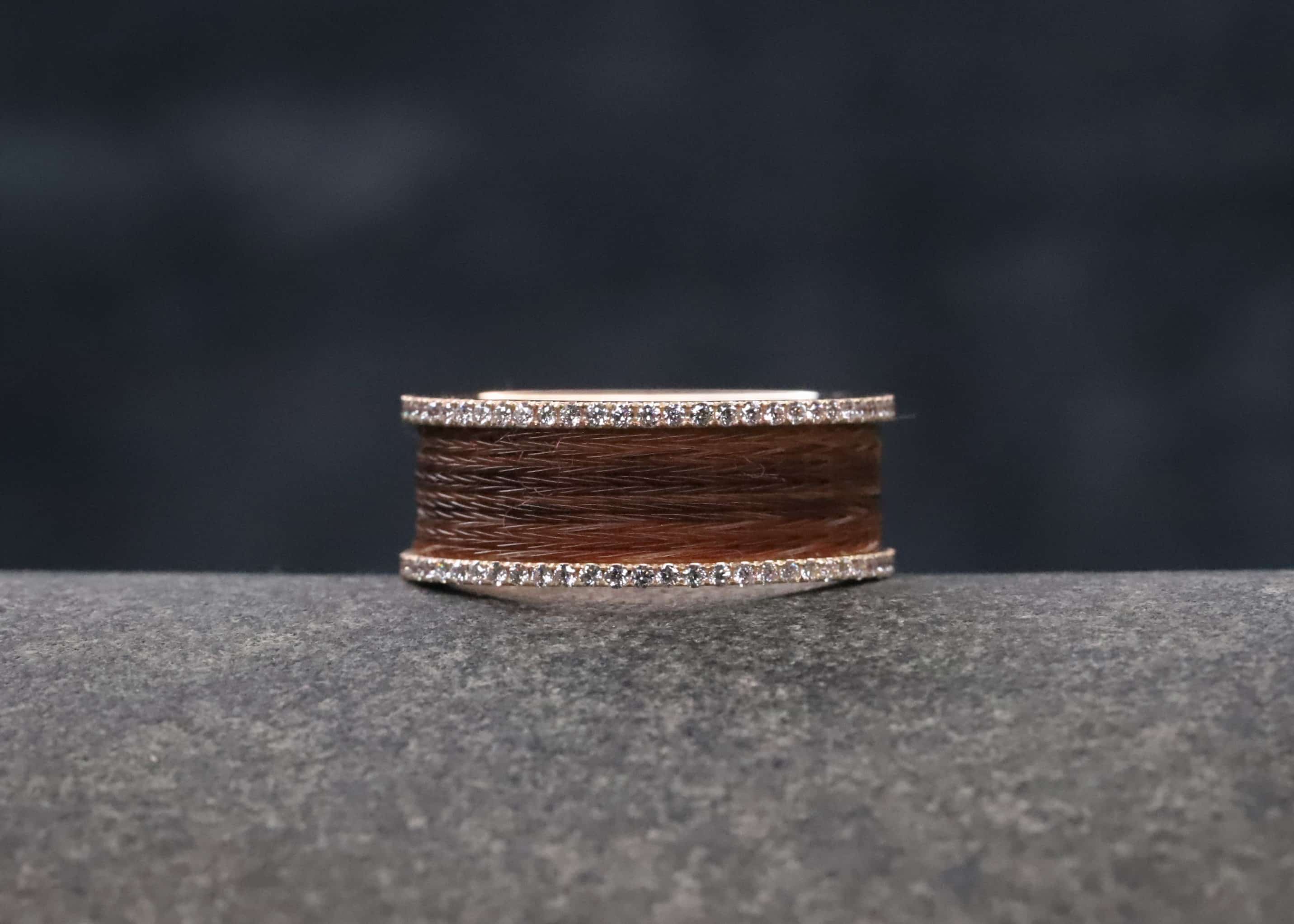 Pferdehaarring 585er Rosegold mit Brillanten – Bild 3