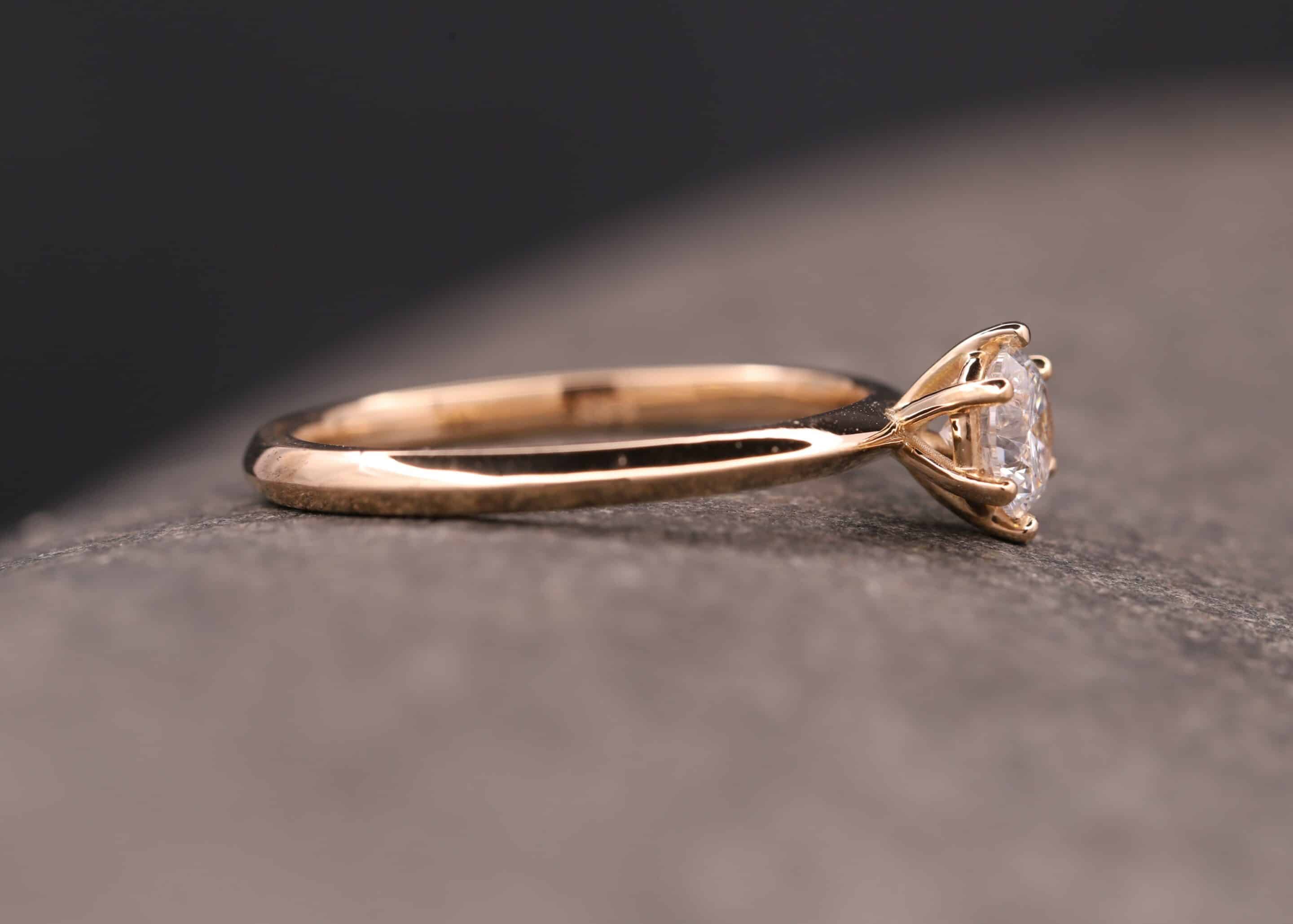 rose gold solitaire ring mit diamant
