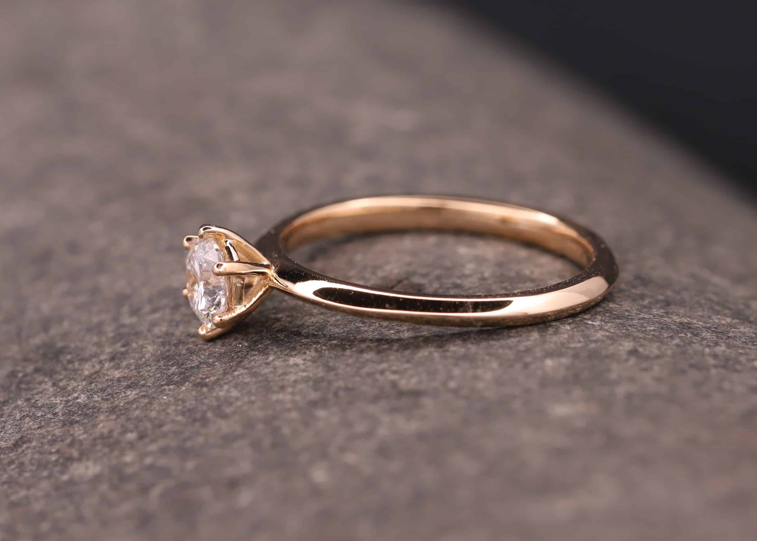 rose gold solitaire ring mit diamant