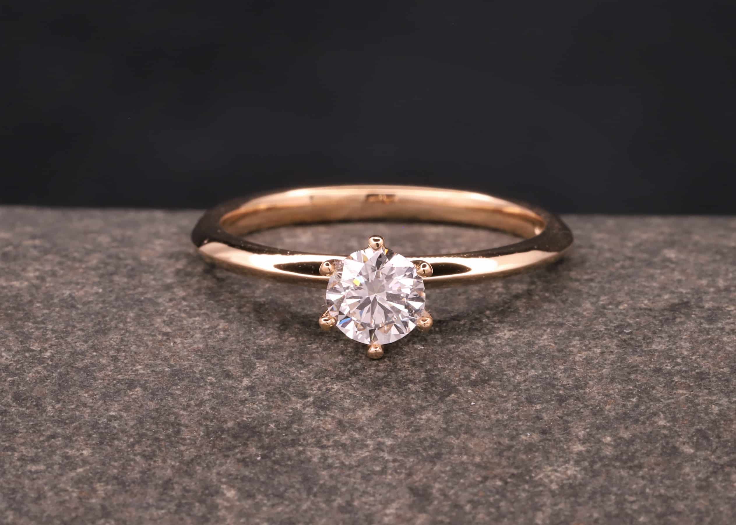 rose gold solitaire ring mit diamant