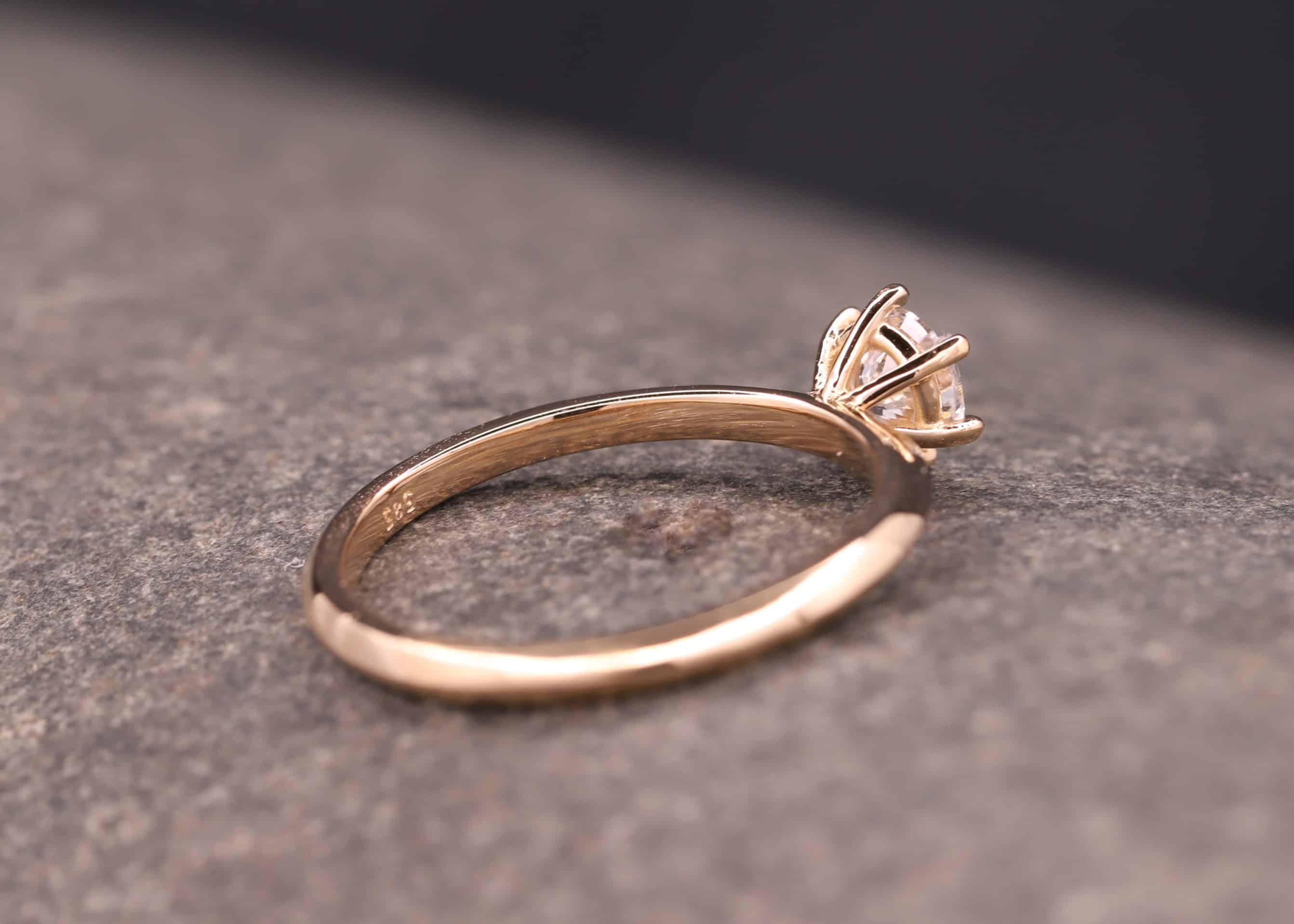 rose gold solitaire ring mit diamant