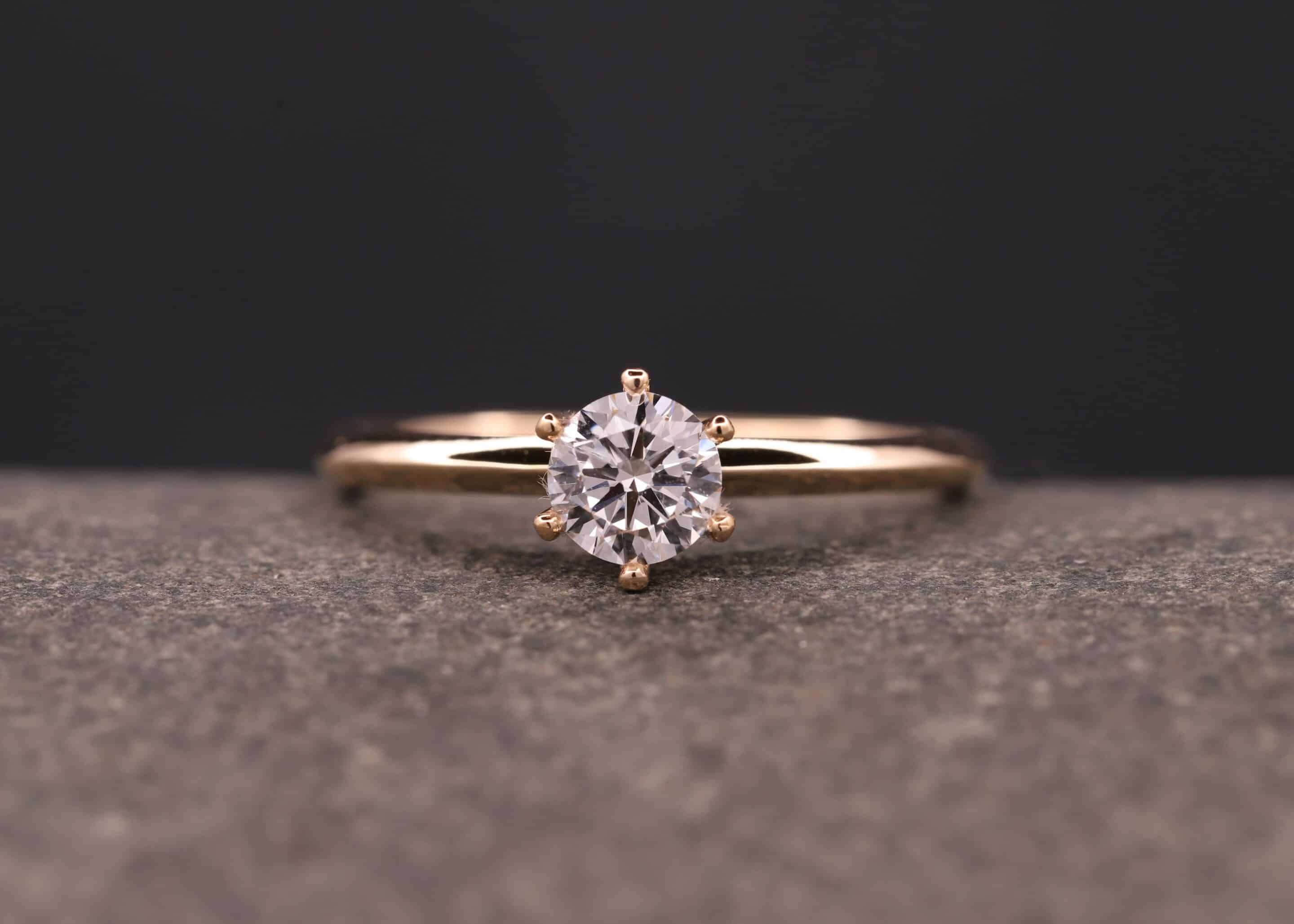 rose gold solitaire ring mit diamant