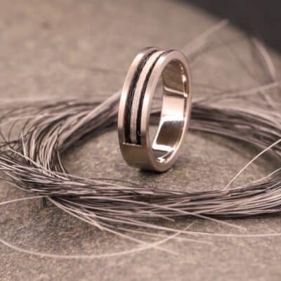matter pferde haar ring aus grau gold schmuckgarten stolberg aachen