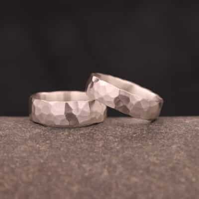 silber ringe grob geschmiedet - freundschaftsringe eheringe