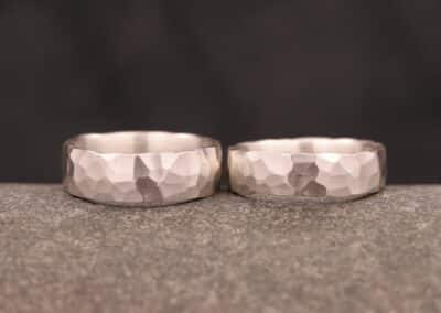 silber ringe grob geschmiedet - freundschaftsringe eheringe