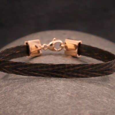 armband aus pferdehaar mit verschluß aus rose gold schmuckgarten