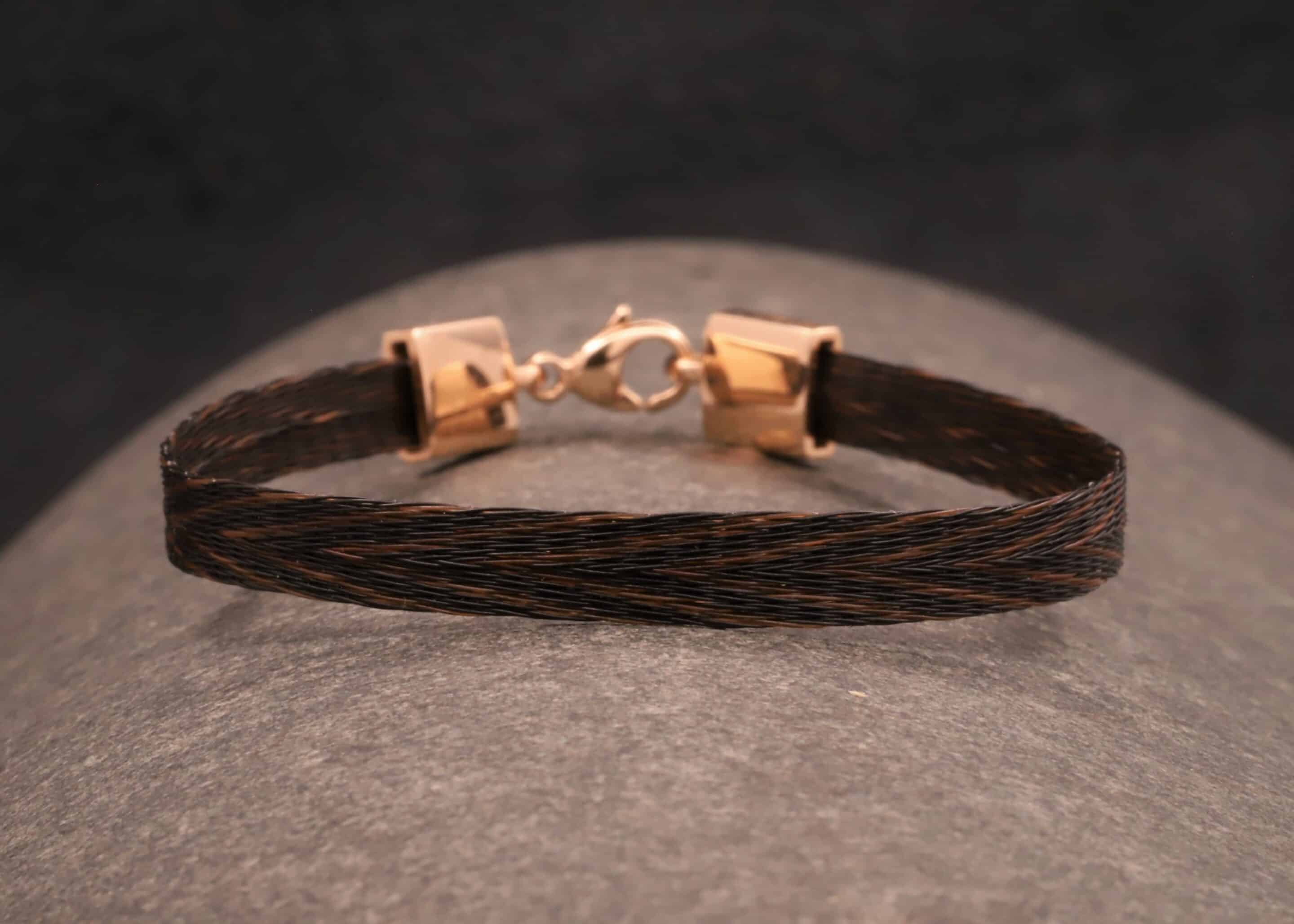 armband aus pferdehaar mit verschluß aus rose gold schmuckgarten