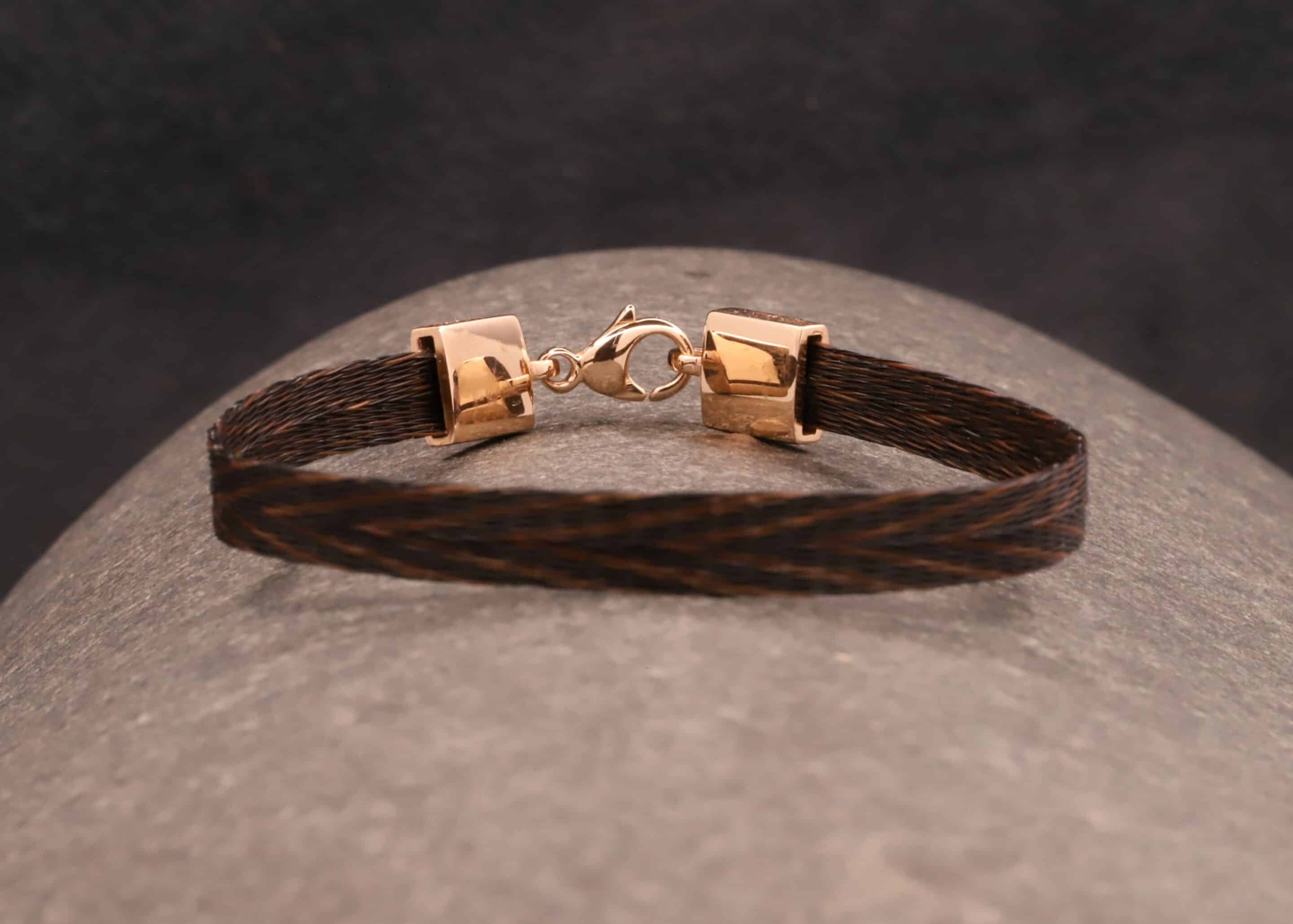 armband aus pferdehaar mit verschluß aus rose gold schmuckgarten