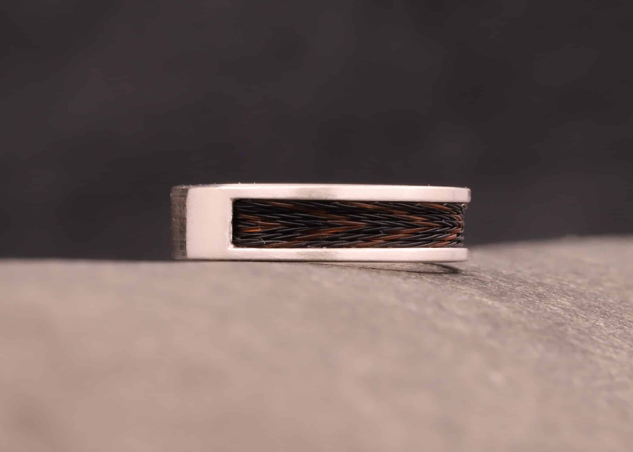 matter silberring mit pferde haar schmuckgarten