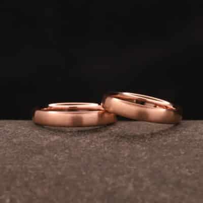 rotgold ehe ringe angefertigt im schmuckgarten während eines trauring kurses