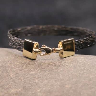 armband aus gewebten pferde haar und gold verschluss - schmuckgarten