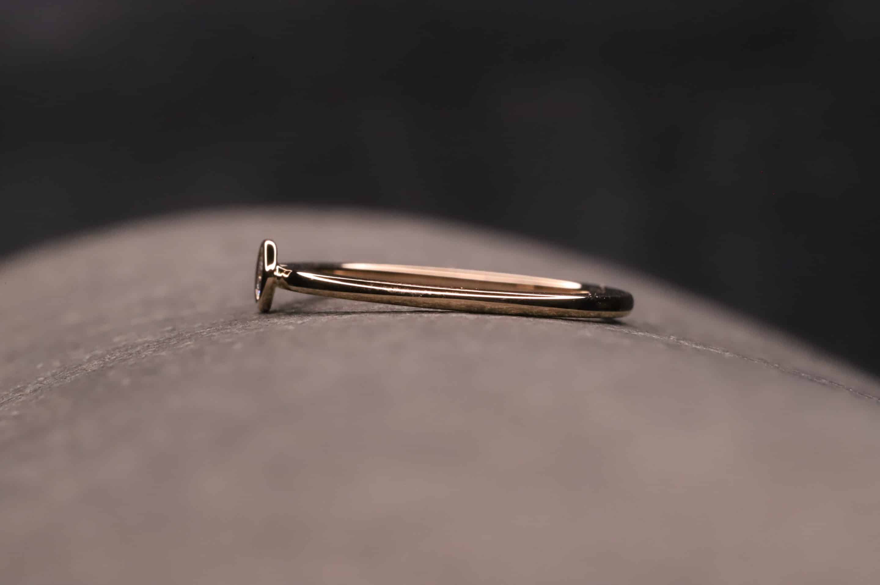 rose gold ring mit 0,18ct synthetischem diamanten in brillantschliff hergestellt im schmuckgarten