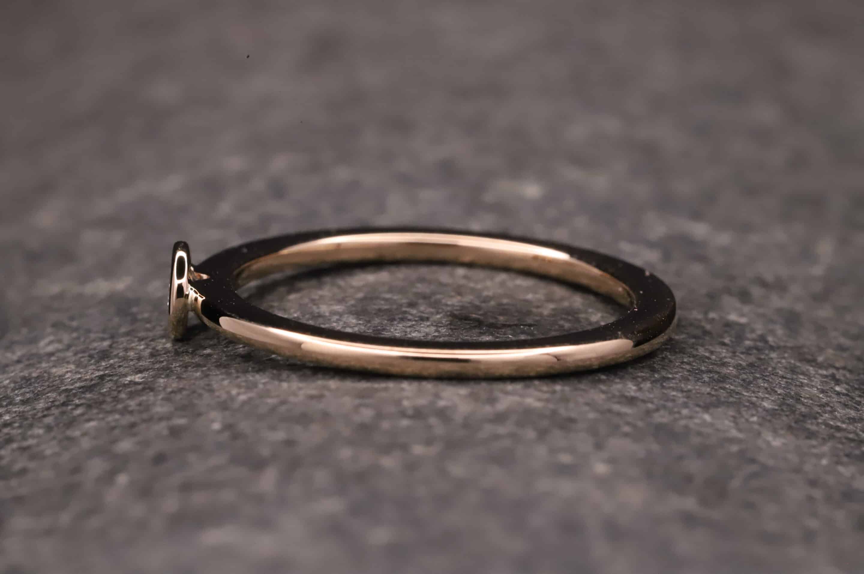 rose gold ring mit 0,18ct synthetischem diamanten in brillantschliff hergestellt im schmuckgarten