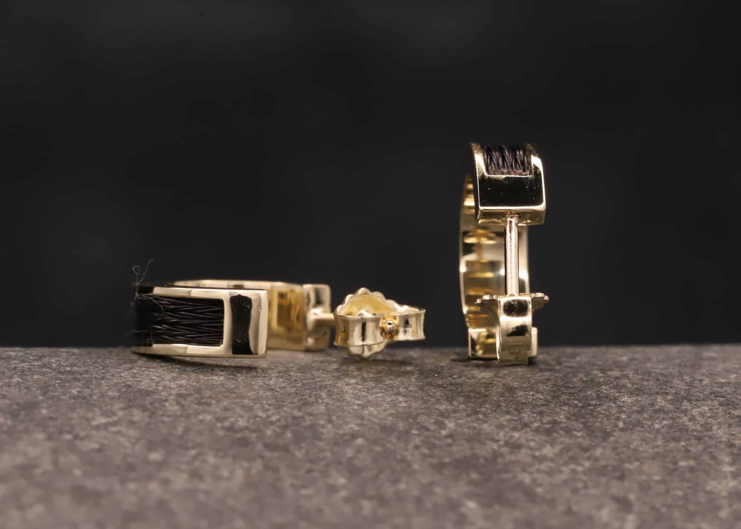 pferdehaar schmuck creolen aus gold mit gewebten pferdehaaren schmuckgarten