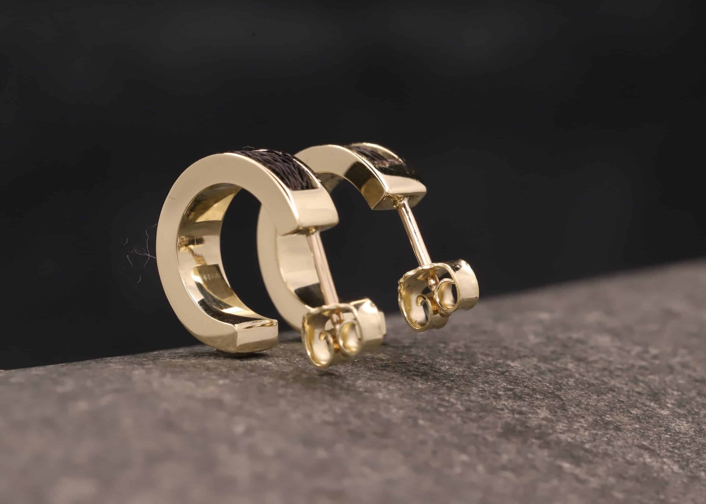 pferdehaar schmuck creolen aus gold mit gewebten pferdehaaren schmuckgarten