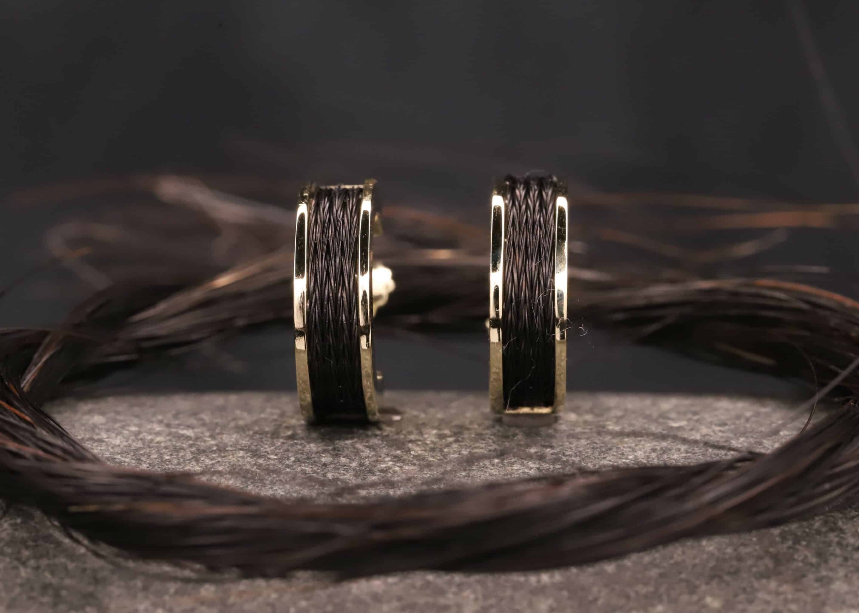 pferdehaar schmuck creolen aus gold mit gewebten pferdehaaren schmuckgarten