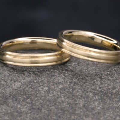 ehe ringe in gelb gold profiliert angefertigt im schmuckgarten in stolberg bei aachen