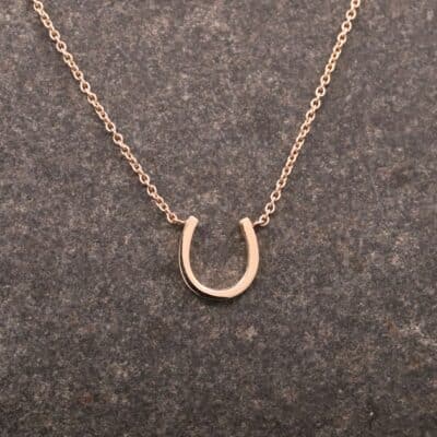 Hufeisen Collier in 585er Rosegold