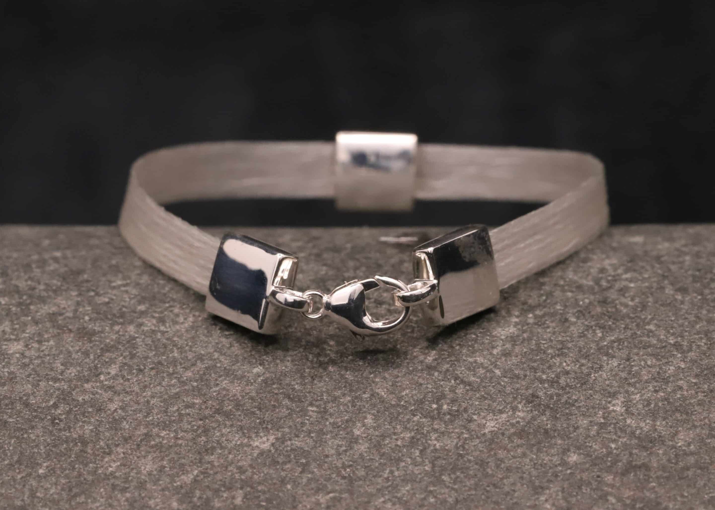 Pferdehaararmband 925er Silber mit Zirkonia 6mm breit – Bild 4