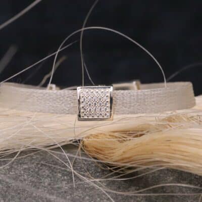 Pferdehaararmband 925er Silber mit Zirkonia 6mm breit