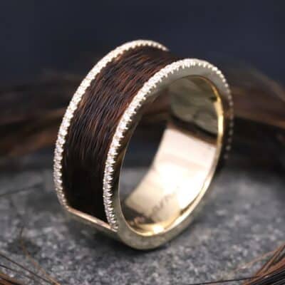 Pferdehaarring 585er Gelbgold mit Brillanten