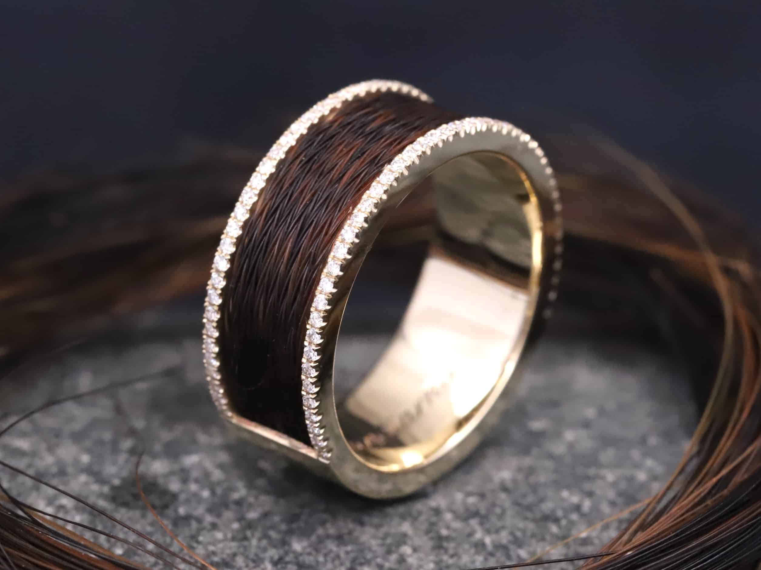 Pferdehaarring 585er Gelbgold mit Brillanten