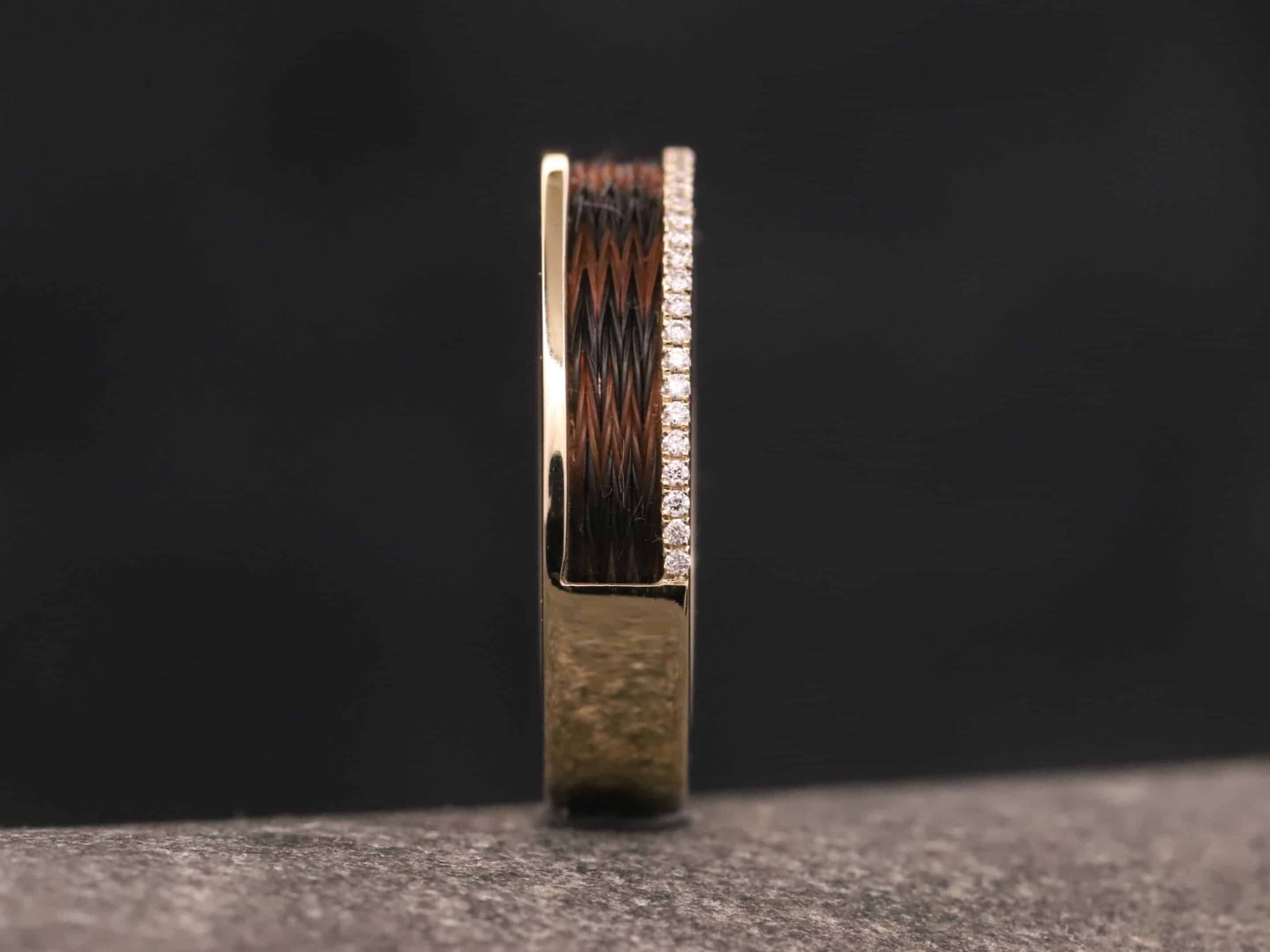 Pferdehaarring 585er Gelbgold mit Brillanten – Bild 8