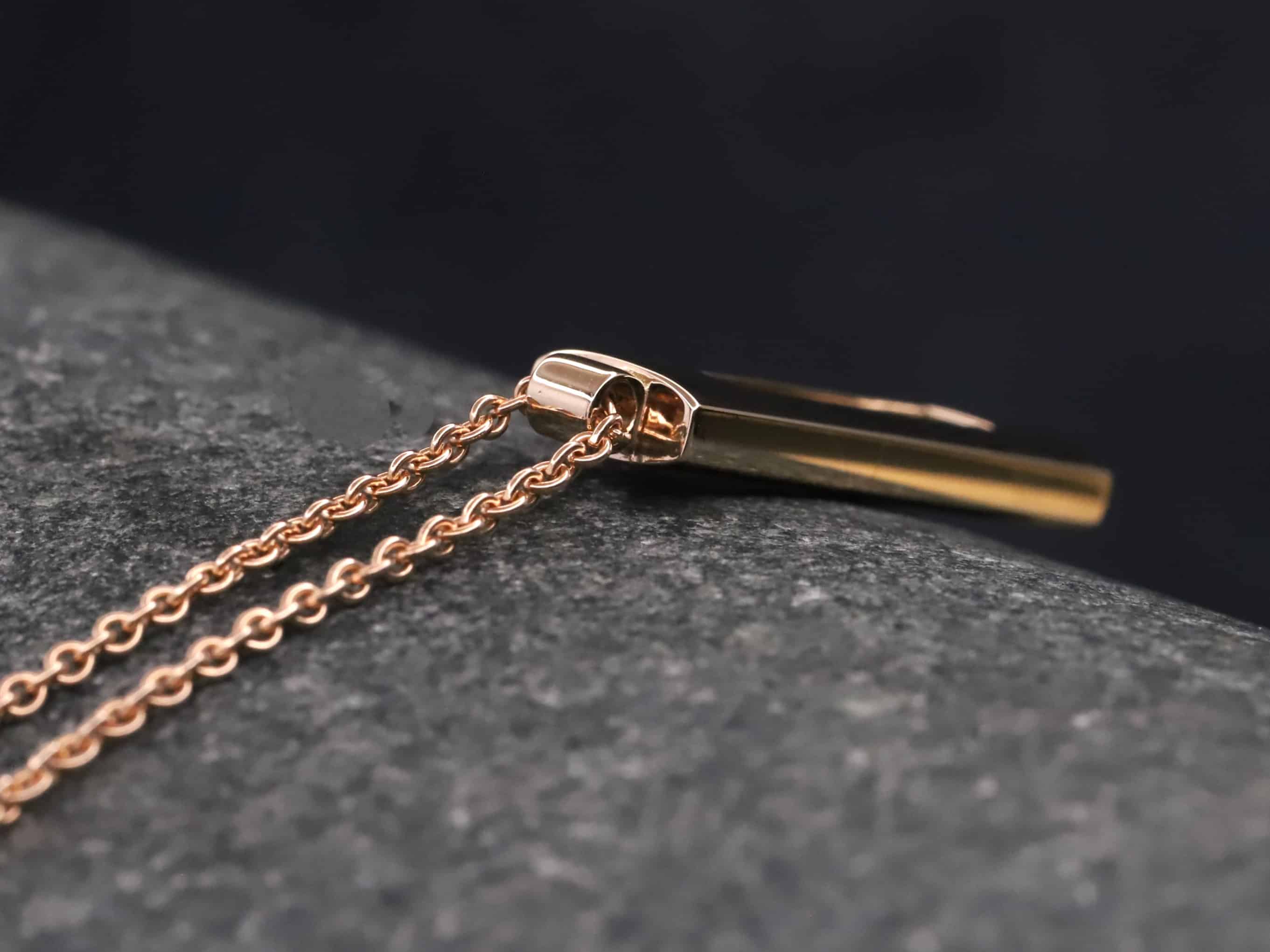 Mittlerer Kettenanhänger mit Pferdehaar 585er Rosegold – Bild 6