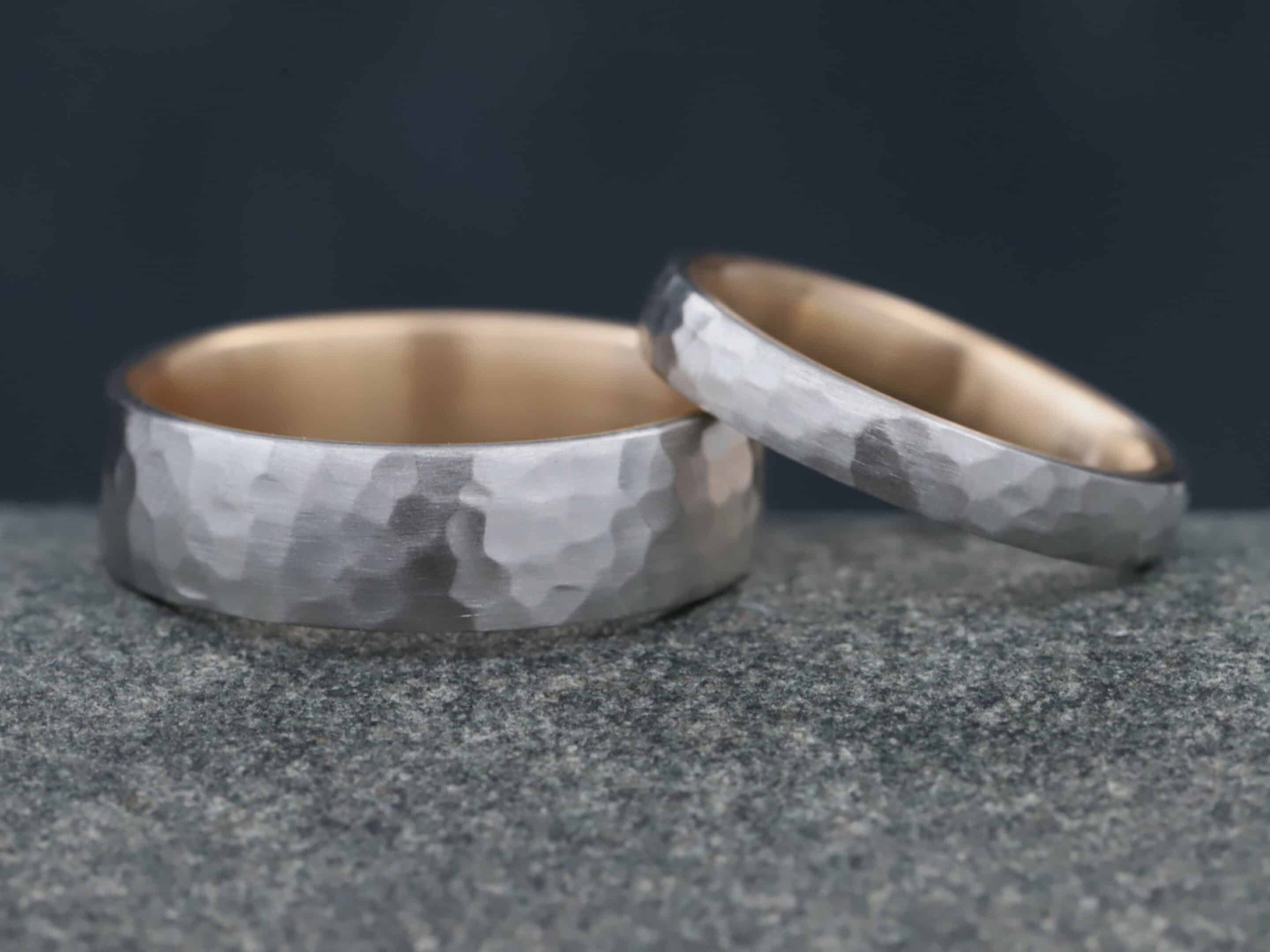 Trauringe in 950er Platin mit 750er Rosegold als Stecklötringe – Bild 5