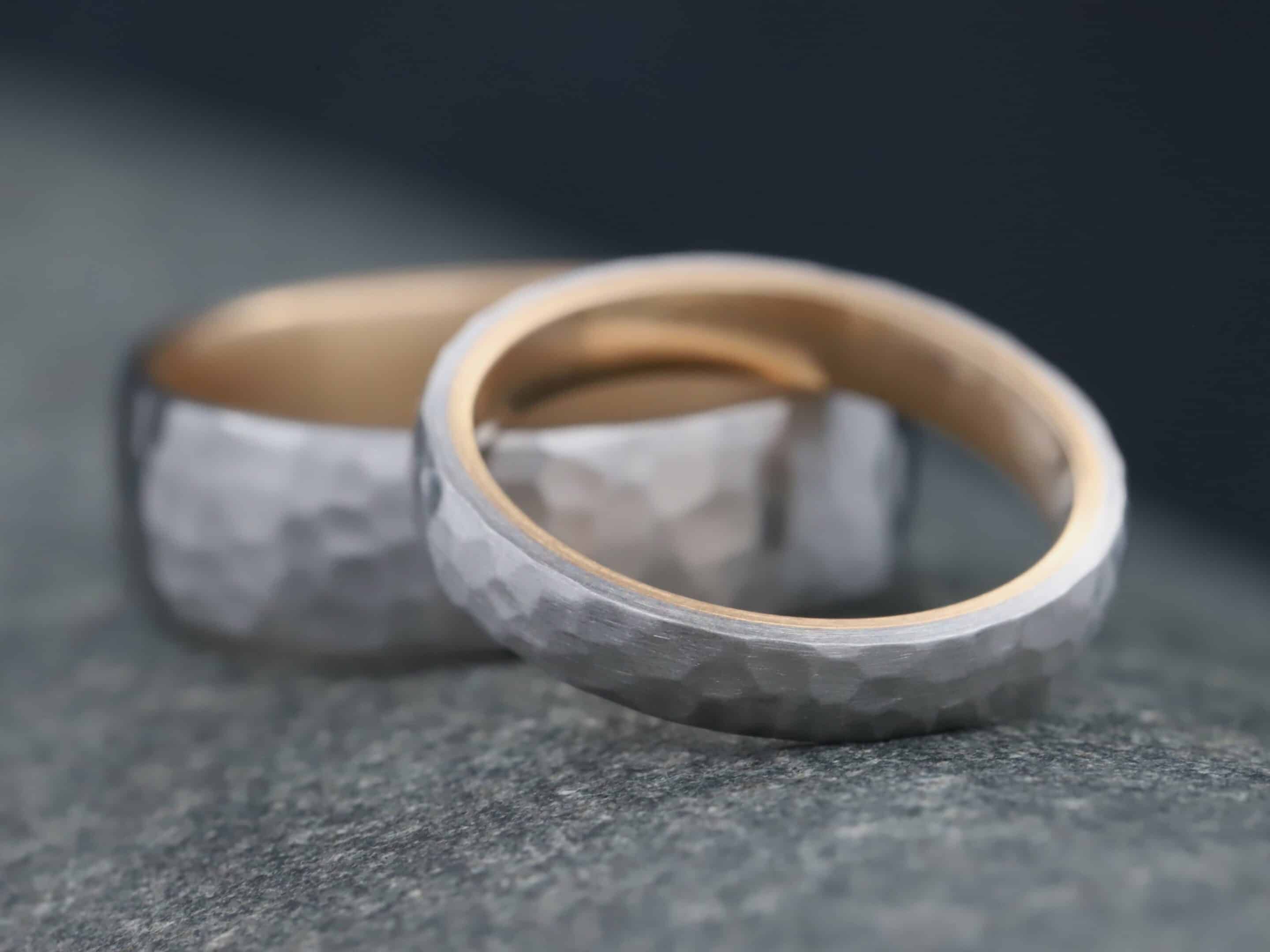 Trauringe in 950er Platin mit 750er Rosegold als Stecklötringe – Bild 4