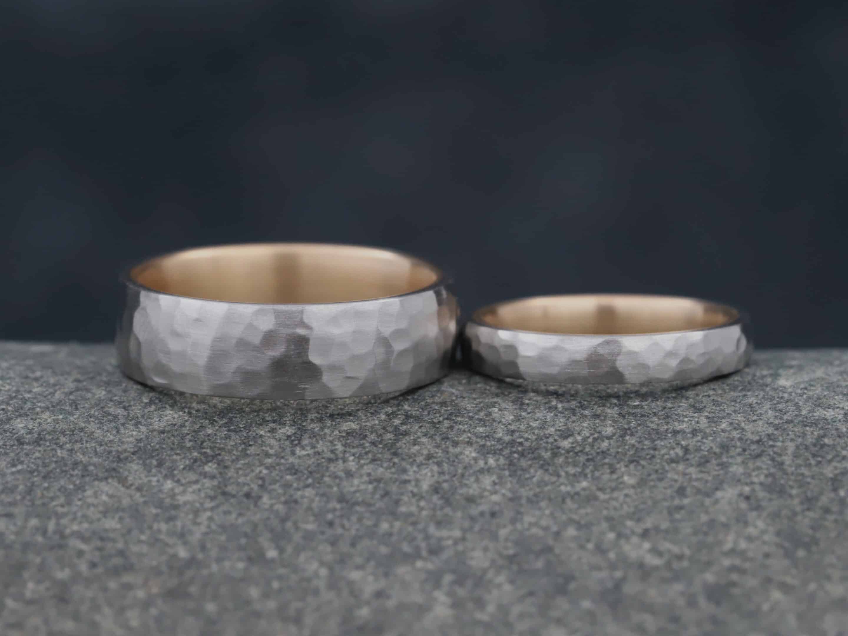 Trauringe in 950er Platin mit 750er Rosegold als Stecklötringe – Bild 3