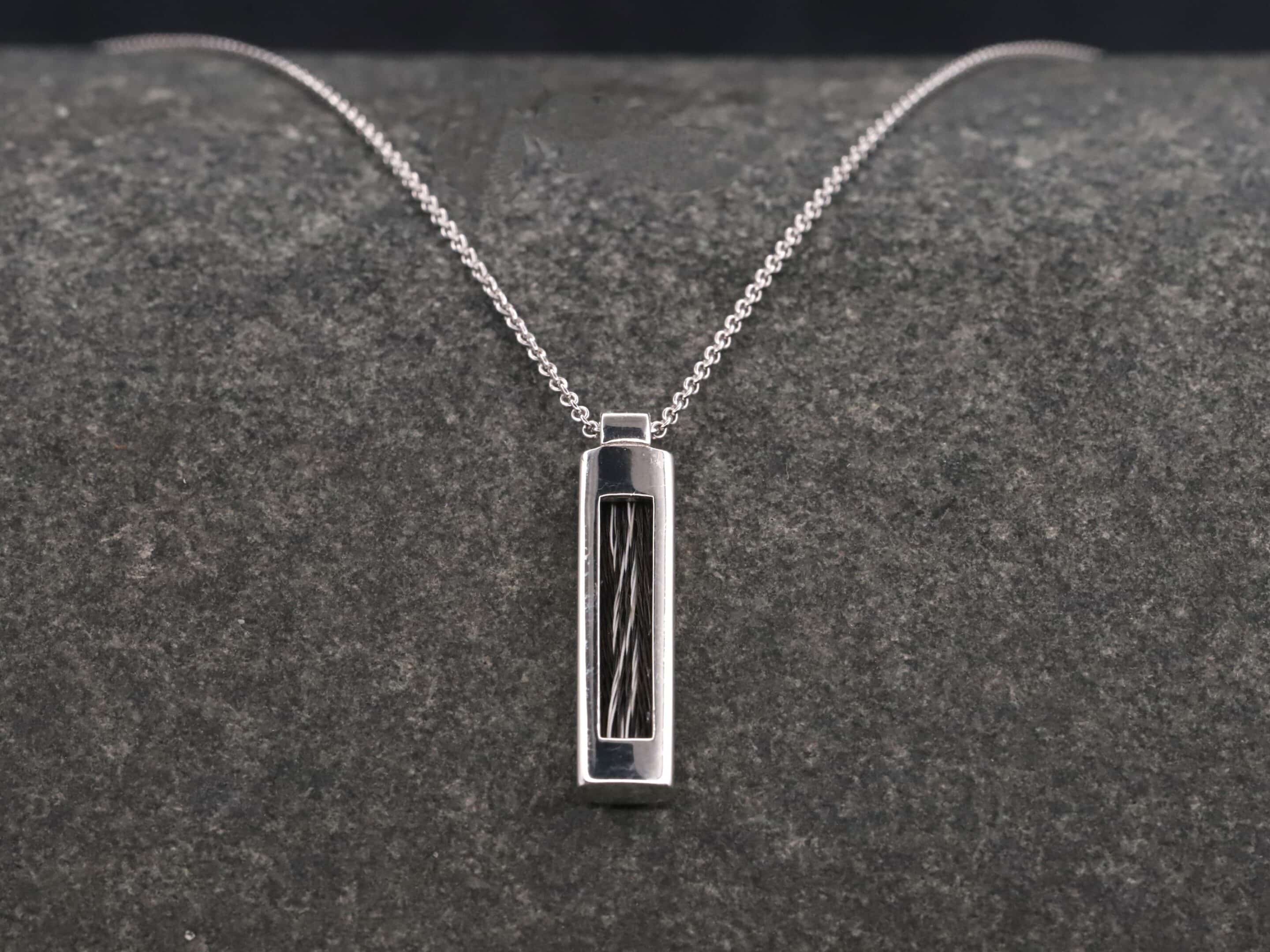 feiner Kettenanhänger mit Pferdehaar 925er Silber
