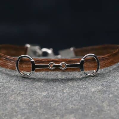 Pferdehaararmband 925er Silber 6mm Breit mit Trense