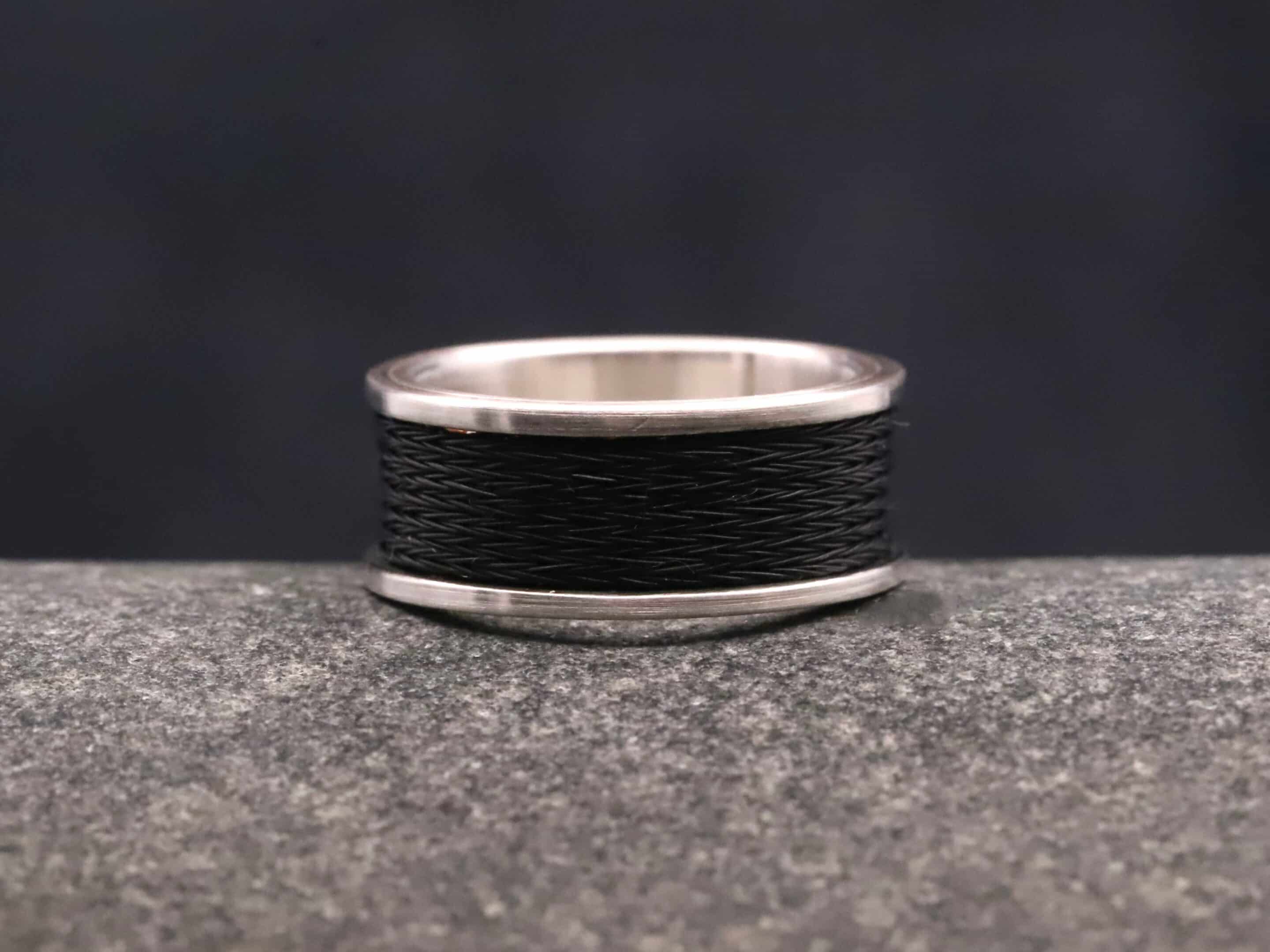 Pferdehaarring 925er Silber matt – Bild 3