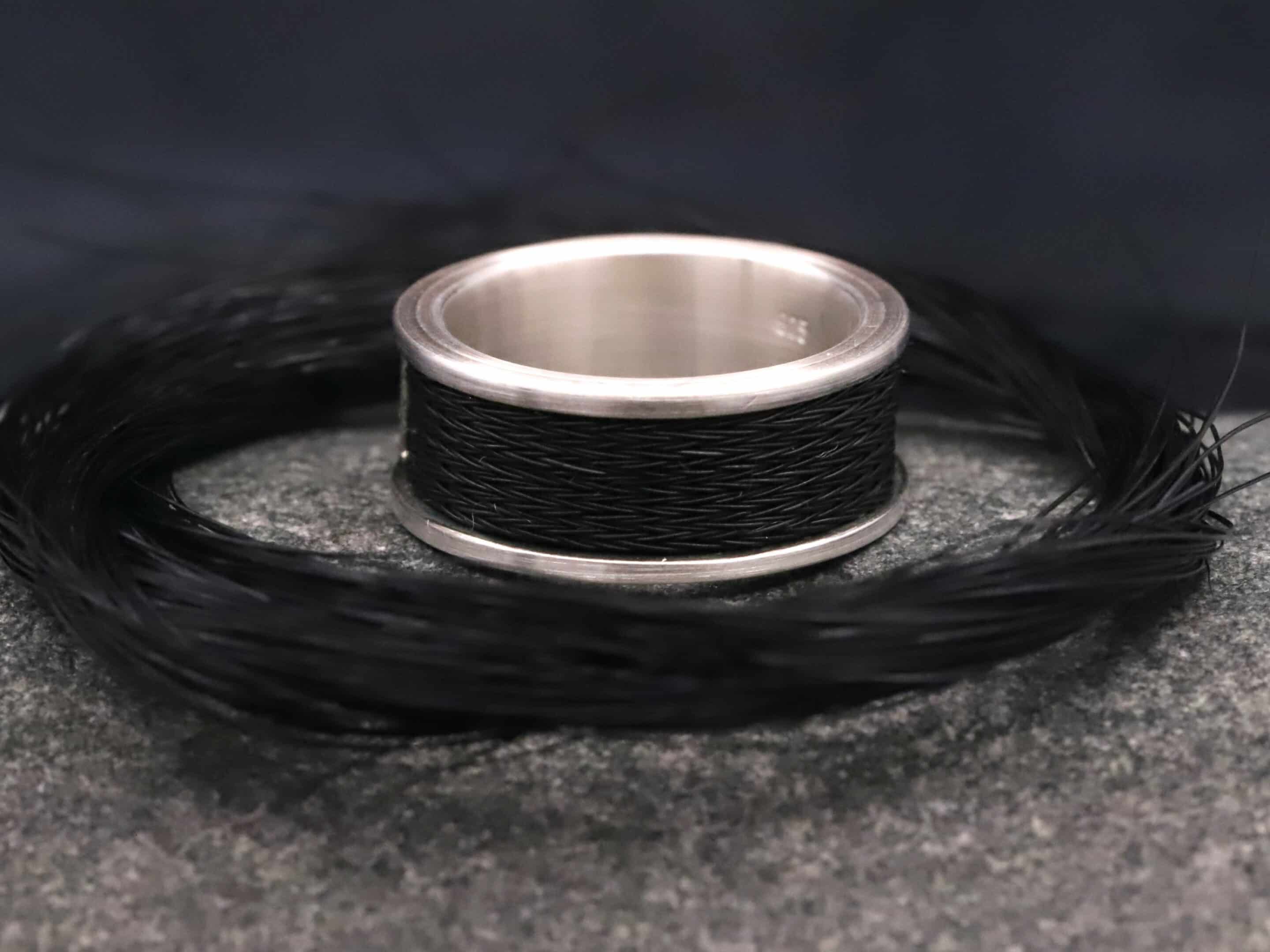 Pferdehaarring 925er Silber matt – Bild 7