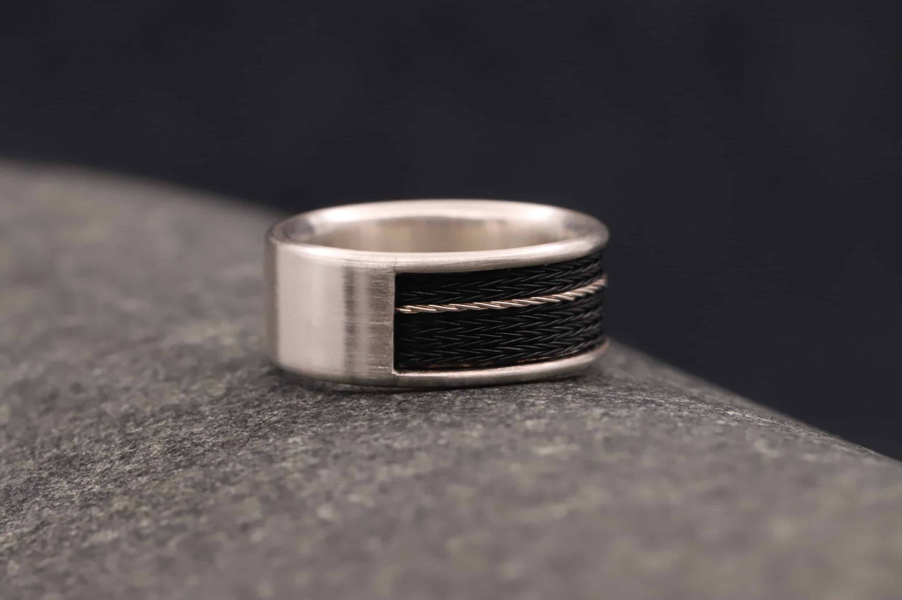 Pferdehaarring 925er Silber matt Komfort – Bild 2