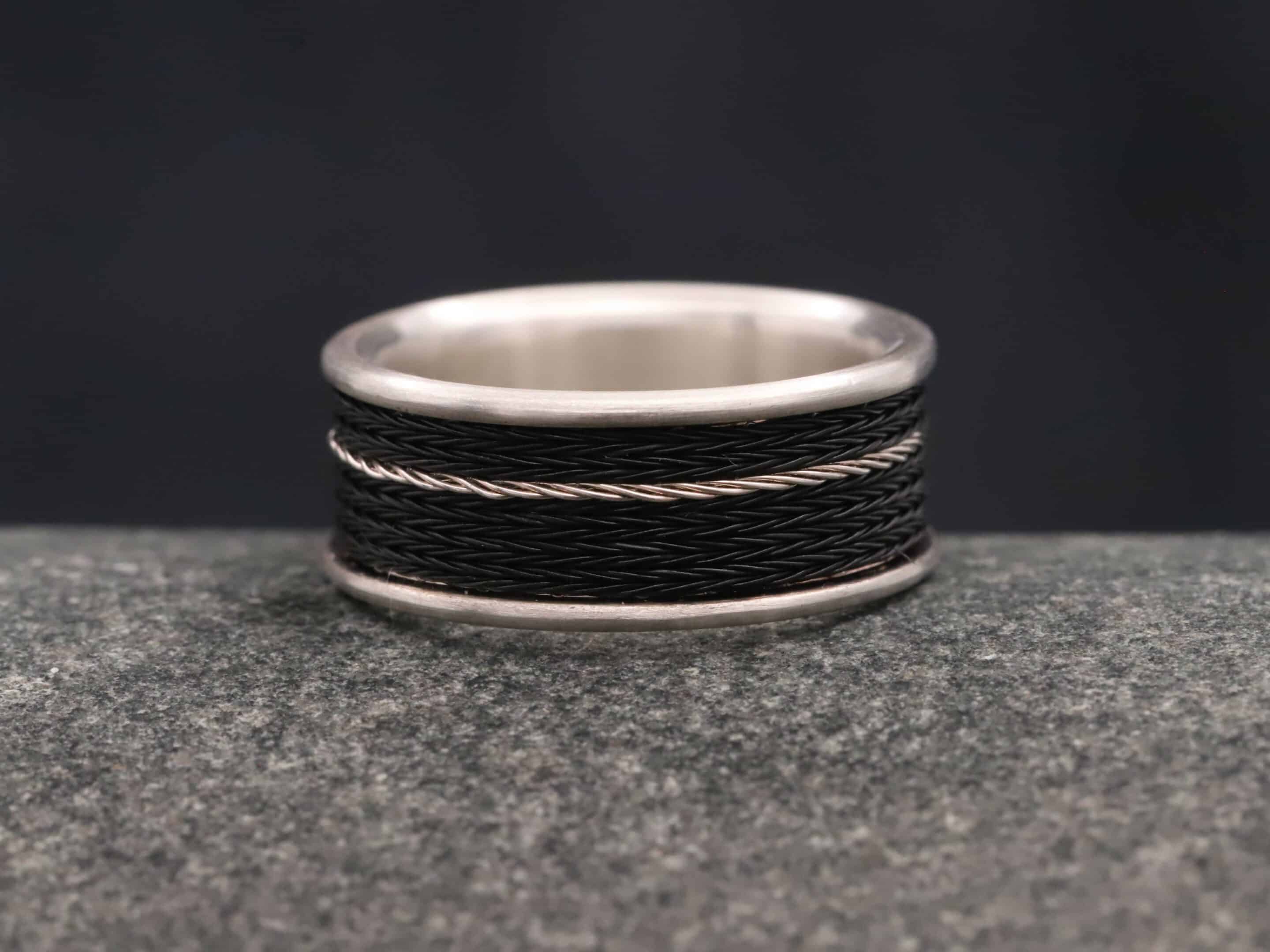 Pferdehaarring 925er Silber matt Komfort – Bild 8