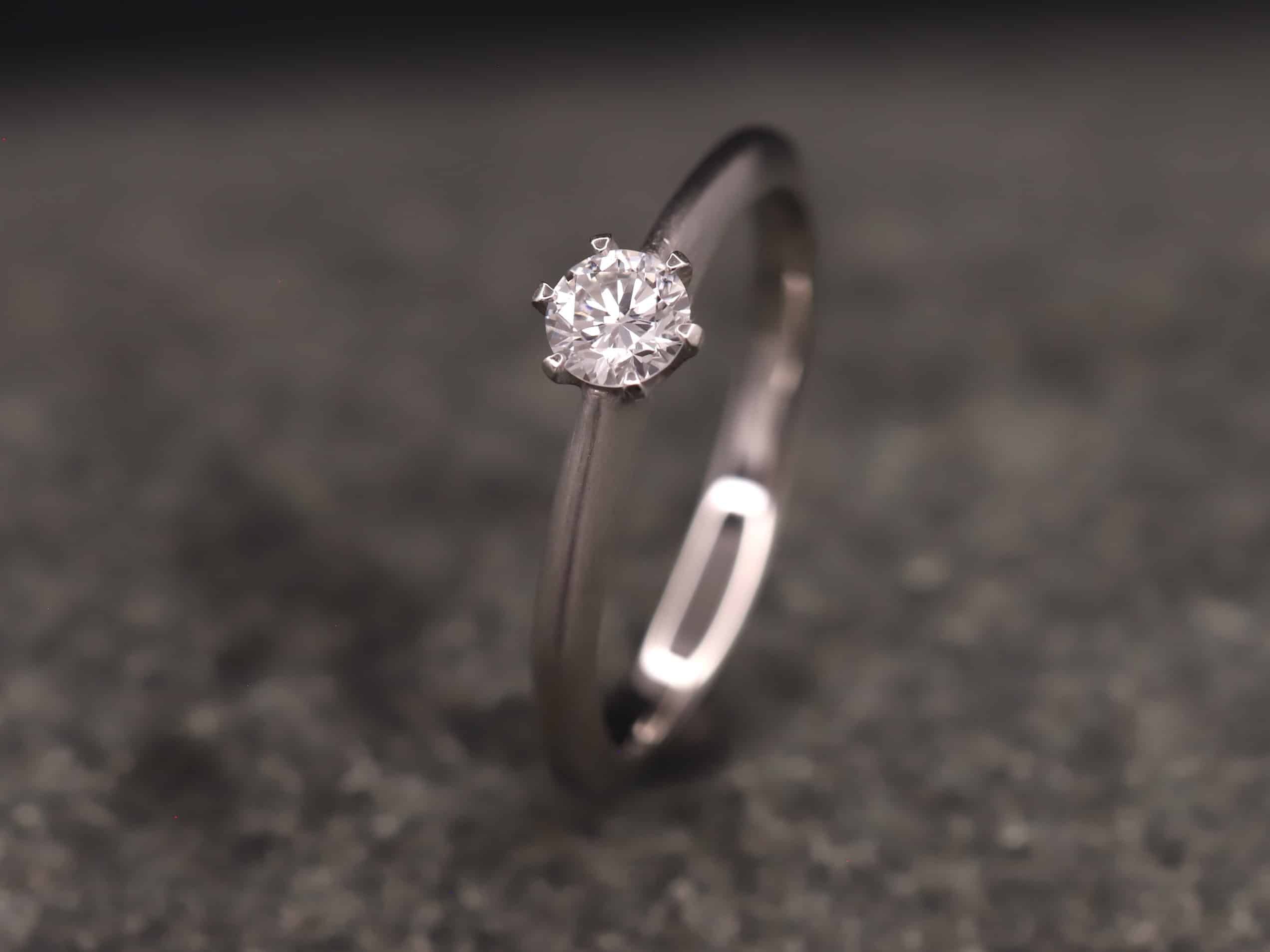 Verlobungsring 950er Platin mit 0,28ct synthetischem Diamanten im Brillantschliff – Bild 2