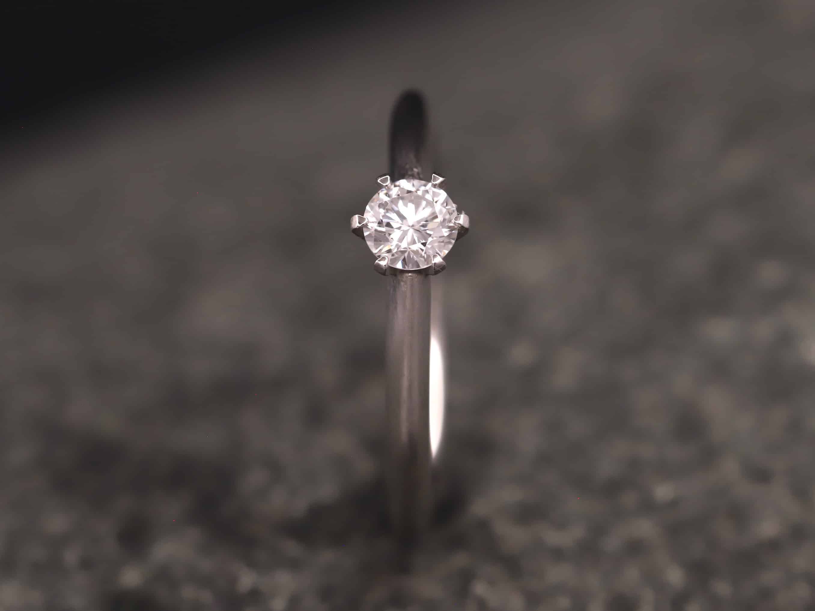 Verlobungsring 950er Platin mit 0,28ct synthetischem Diamanten im Brillantschliff – Bild 3