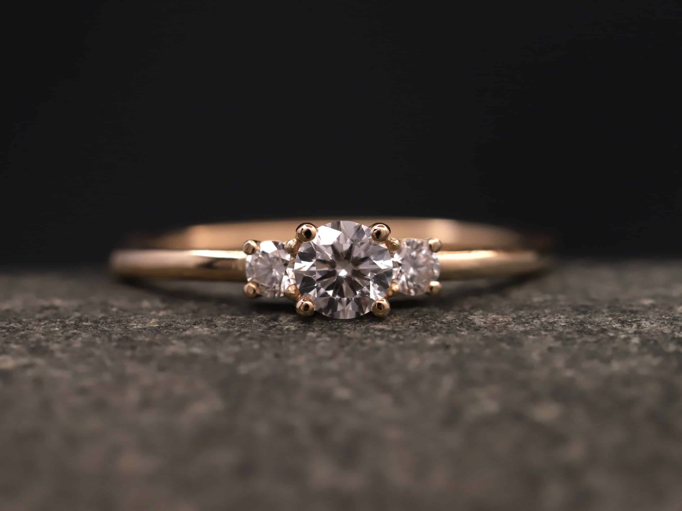 Verlobungsring 585er Rosegold mit 0,33ct synthetischen Diamanten im Brillantschliff – Bild 7