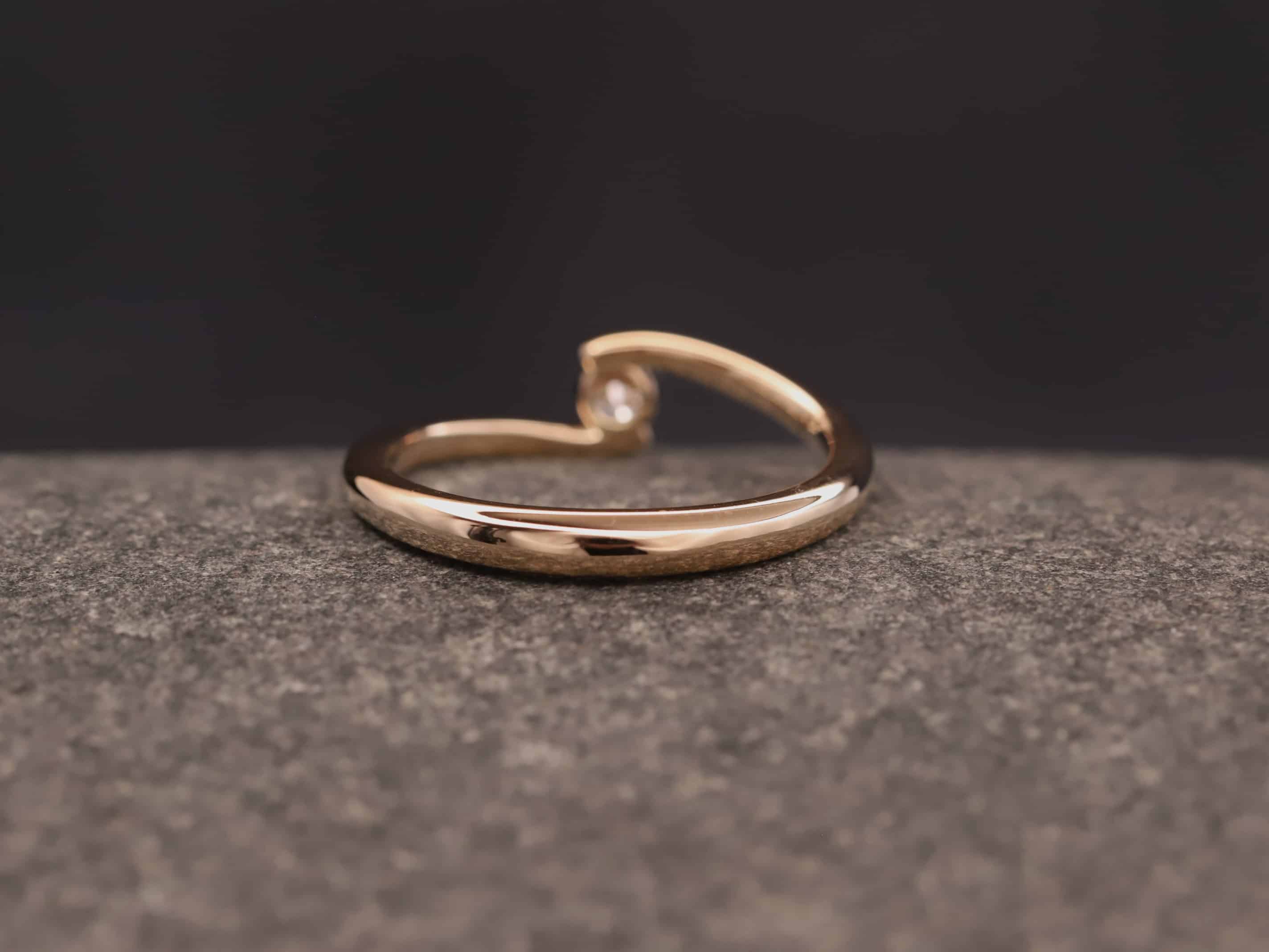 Verlobungsring 585er Rosegold mit 0,19ct synthetischem Diamanten im Brillantschliff – Bild 9