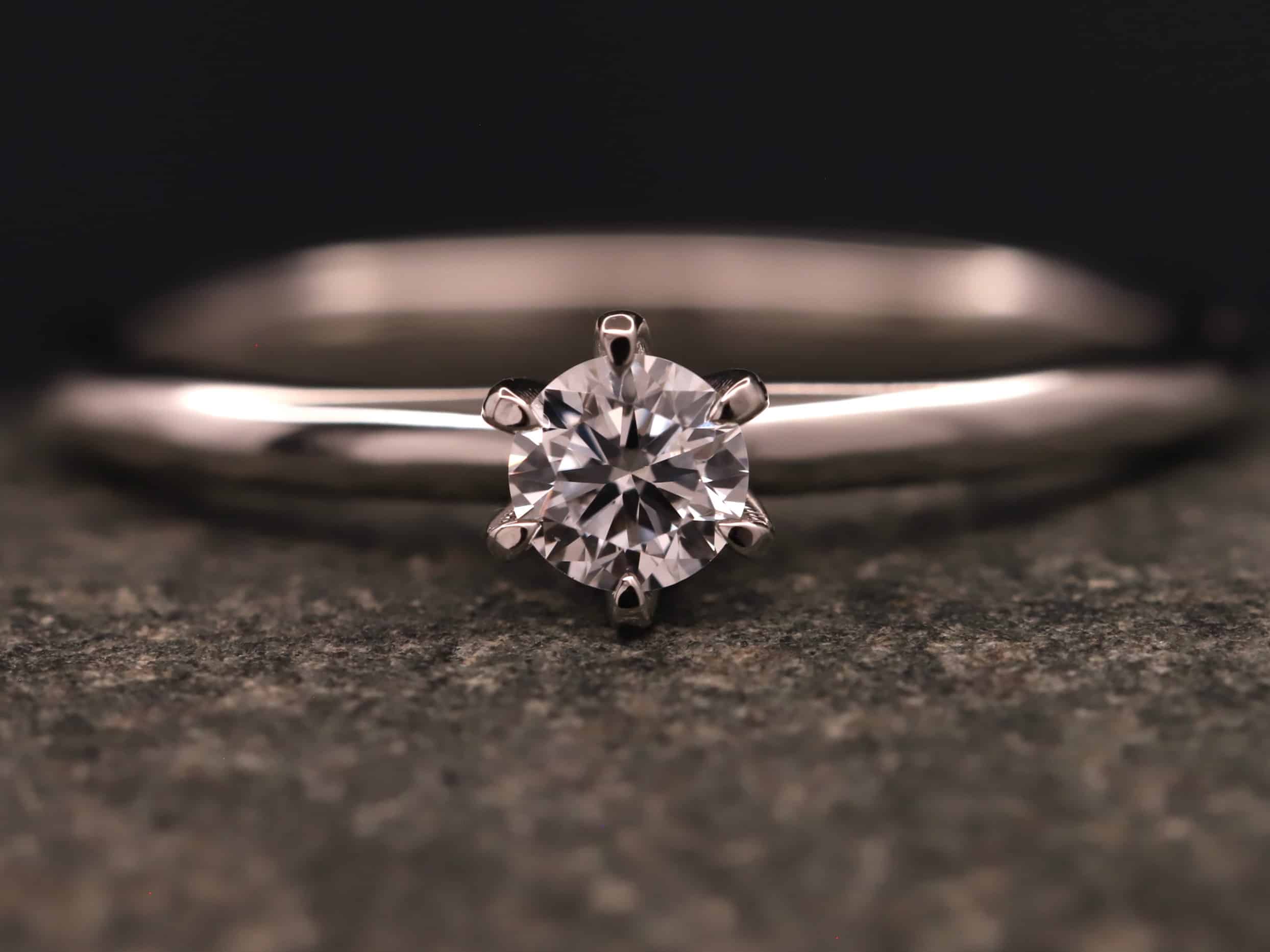 Verlobungsring 950er Platin mit 0,25ct synthetischem Brillant – Bild 8