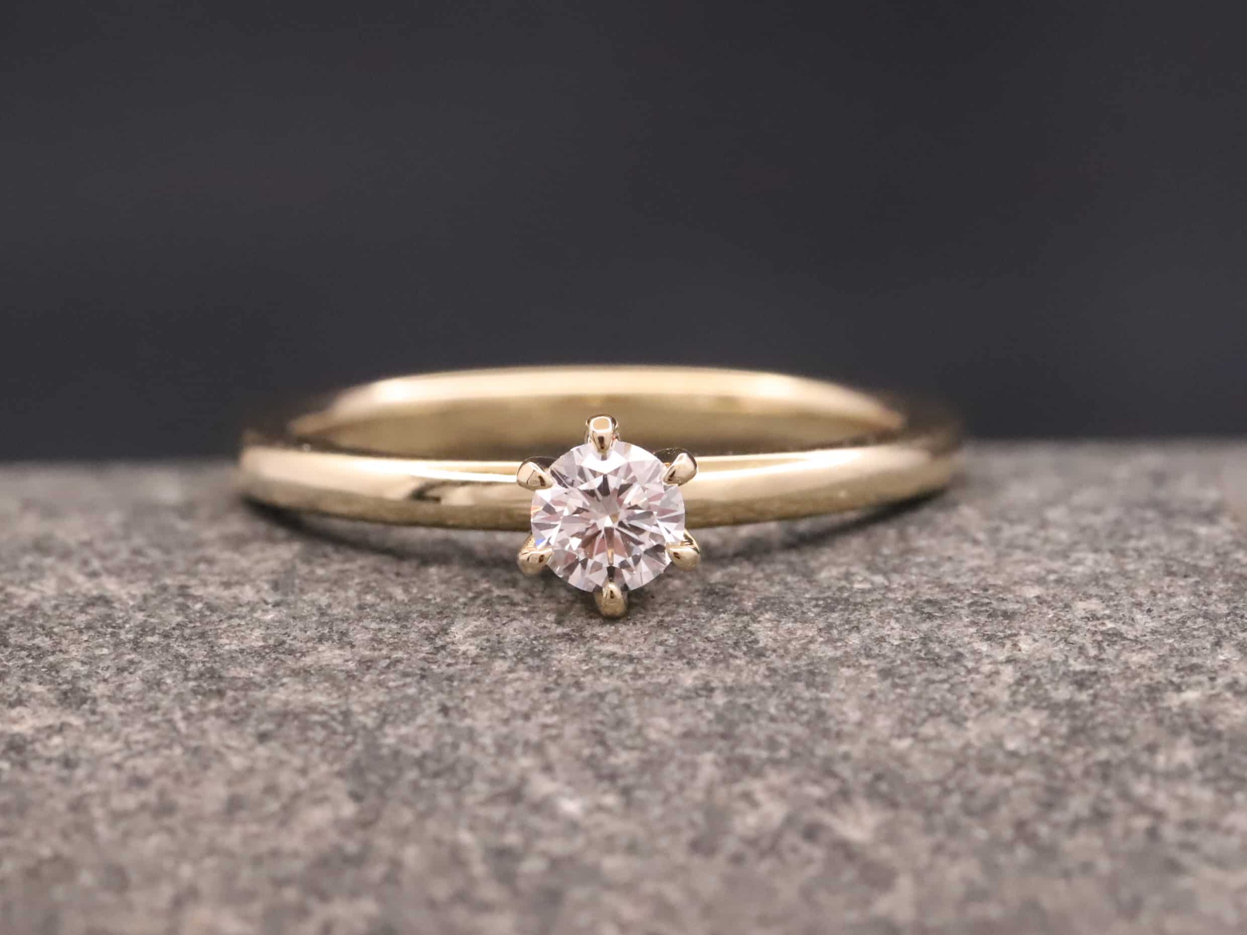 Verlobungsring 585er Gelbgold mit 0,29ct synthetischem Brillant – Bild 3