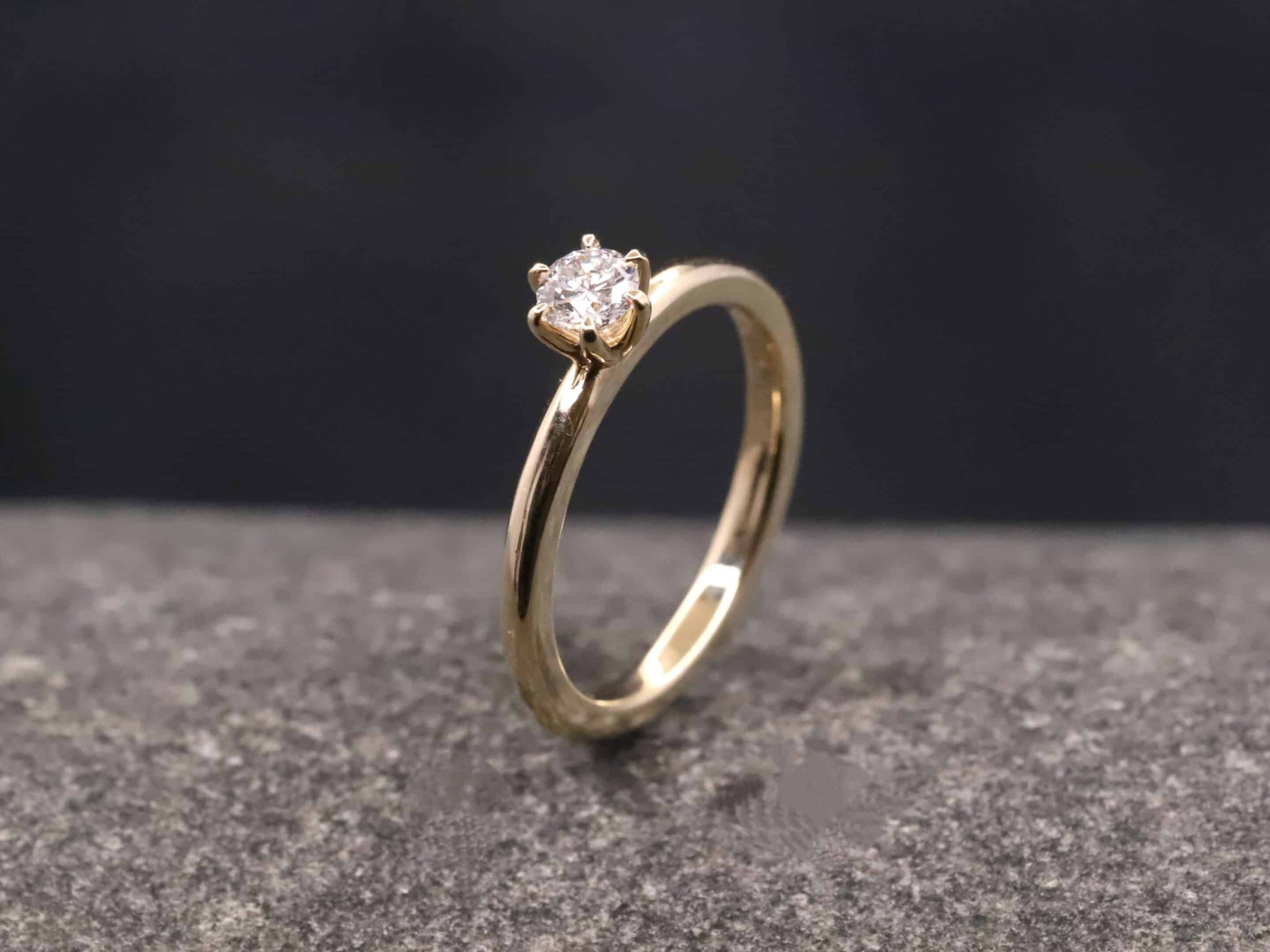 Verlobungsring 585er Gelbgold mit 0,29ct synthetischem Brillant – Bild 6